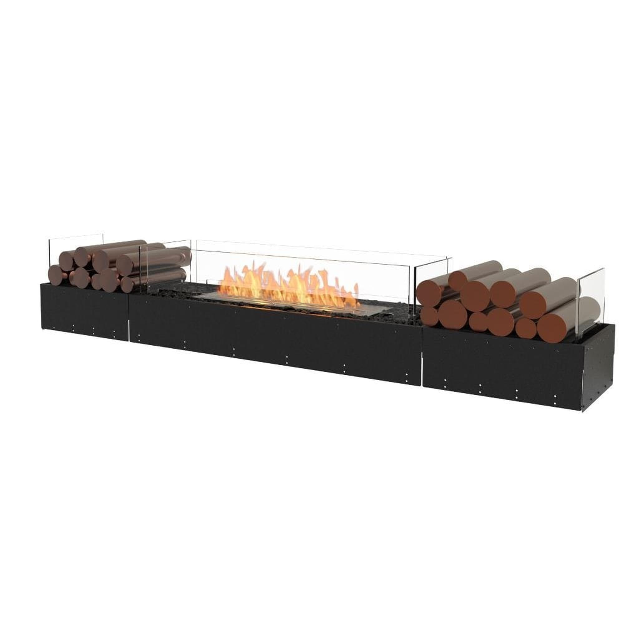 EcoSmart Fire 81" Flex 78BN Bench See-Through Ethanol Fireplace Insert with Decorative Box by Mad Design Group