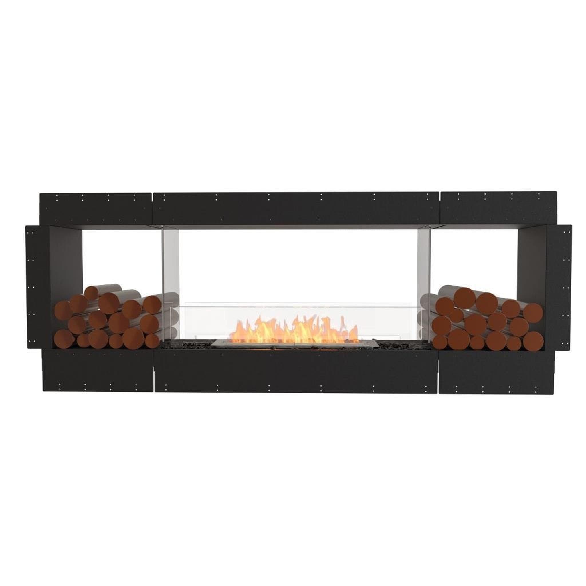 EcoSmart Fire 86" Flex 78DB Double Sided Ethanol Fireplace Insert with Decorative Box and Zero Clearance Multi-Sided View by Mad Design Group