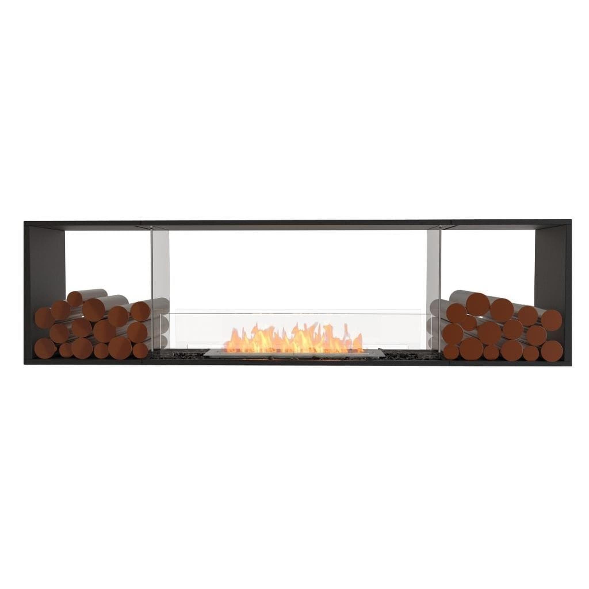 EcoSmart Fire 86" Flex 78DB Double Sided Ethanol Fireplace Insert with Decorative Box and Zero Clearance Multi-Sided View by Mad Design Group