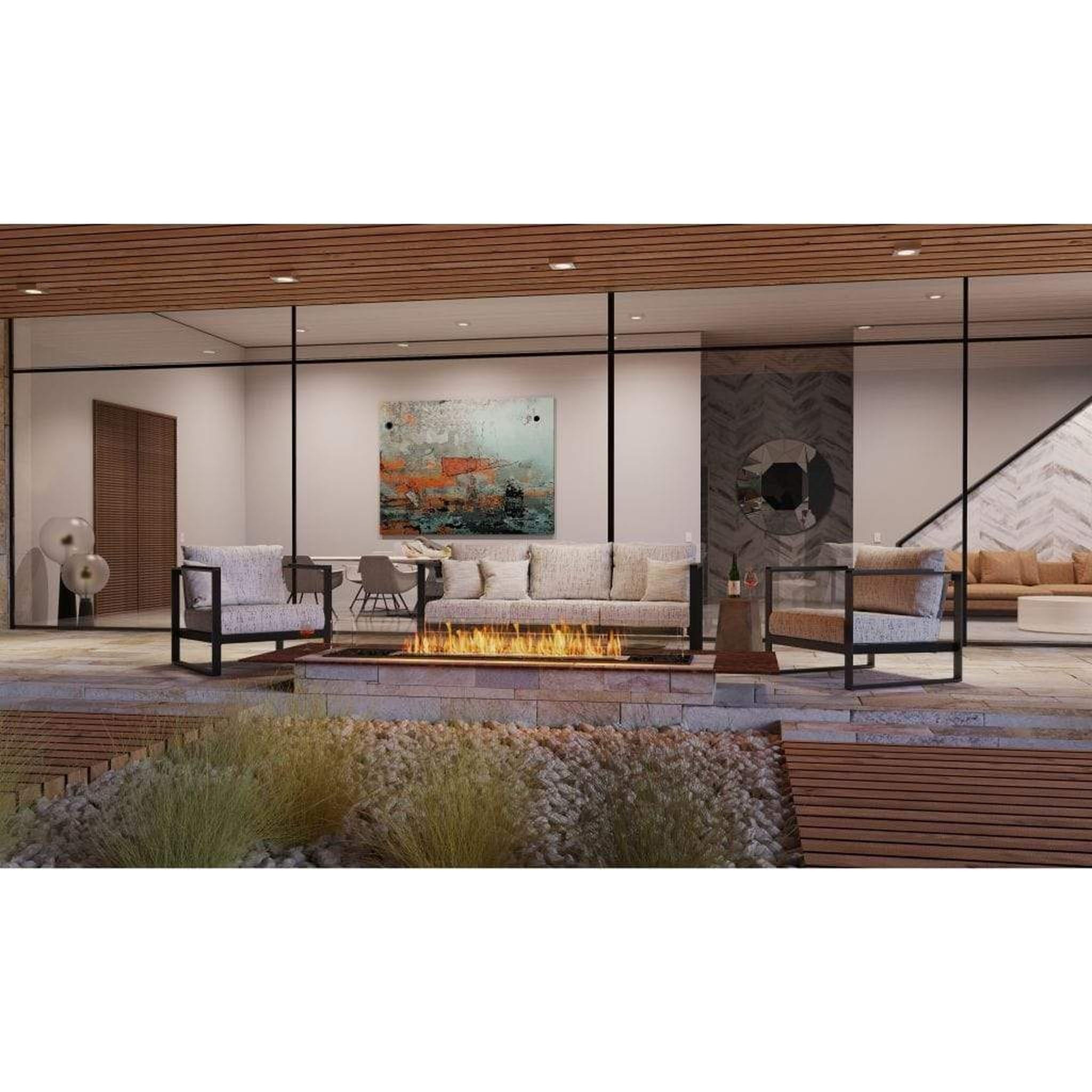 EcoSmart Fire 89" Flex 86BN Bench See-Through Ethanol Fireplace Insert with Decorative Box by Mad Design Group