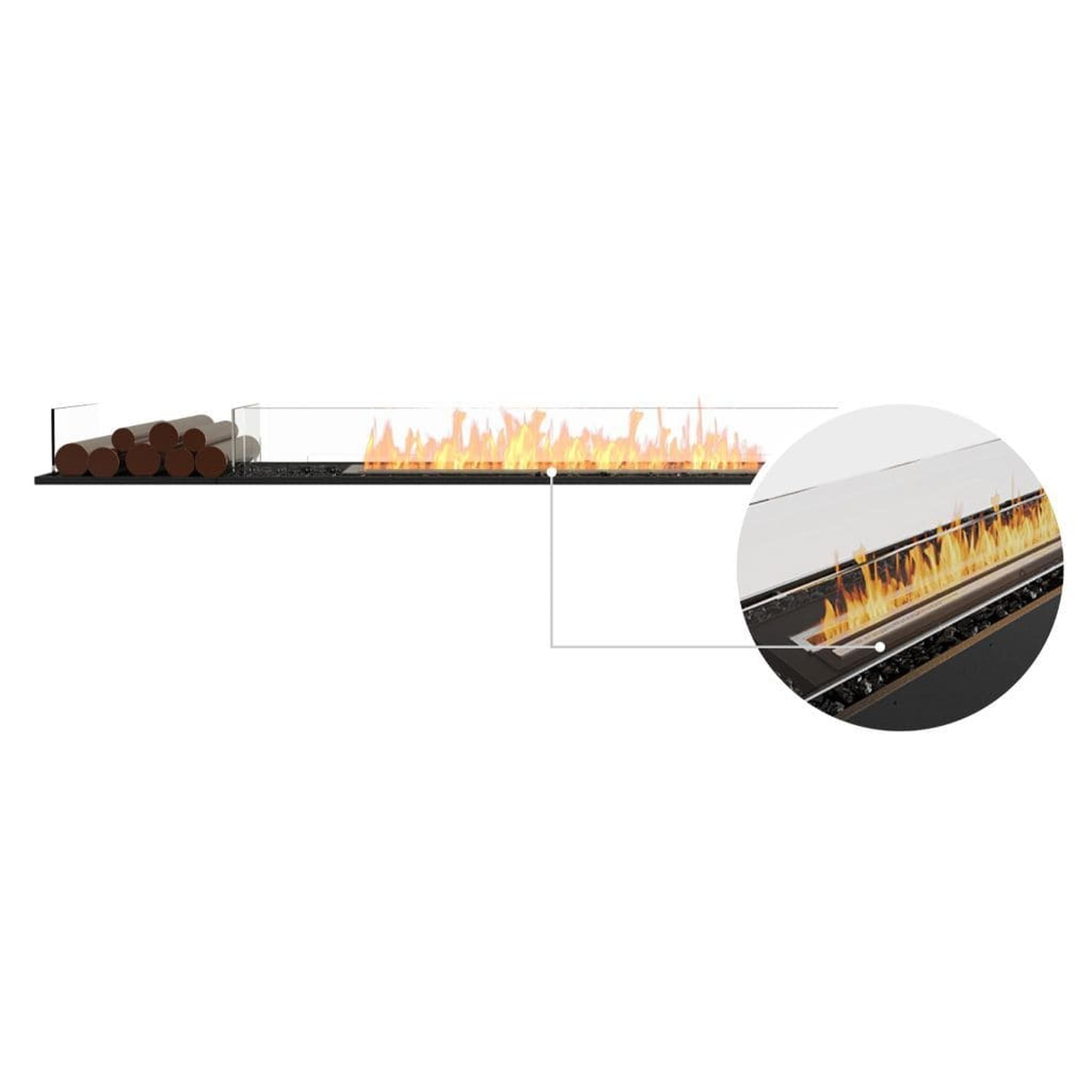 EcoSmart Fire 89" Flex 86BN Bench See-Through Ethanol Fireplace Insert with Decorative Box by Mad Design Group