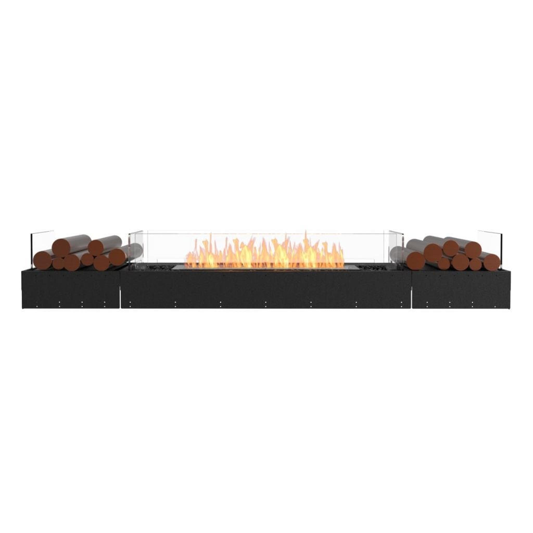 EcoSmart Fire 89" Flex 86BN Bench See-Through Ethanol Fireplace Insert with Decorative Box by Mad Design Group