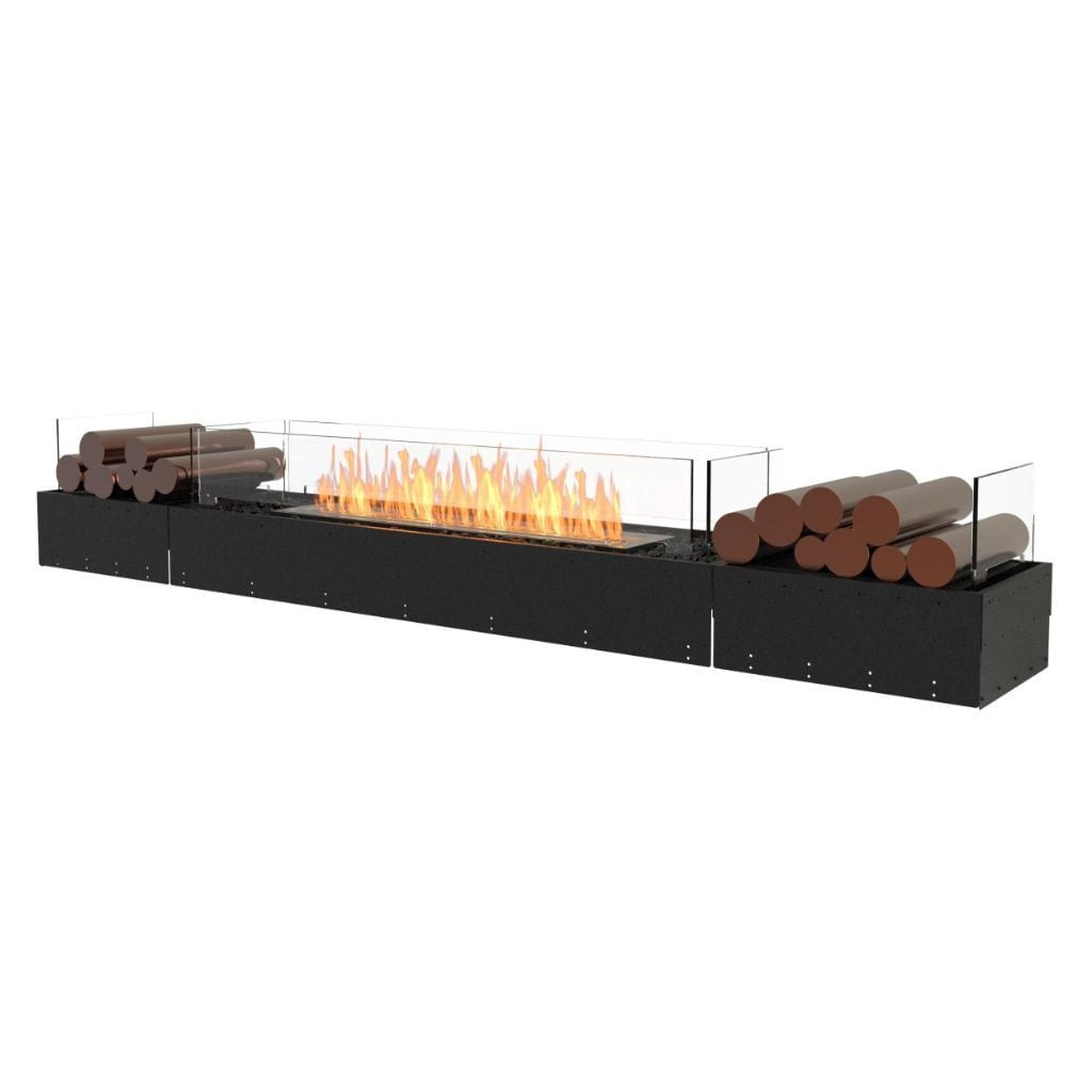 EcoSmart Fire 89" Flex 86BN Bench See-Through Ethanol Fireplace Insert with Decorative Box by Mad Design Group
