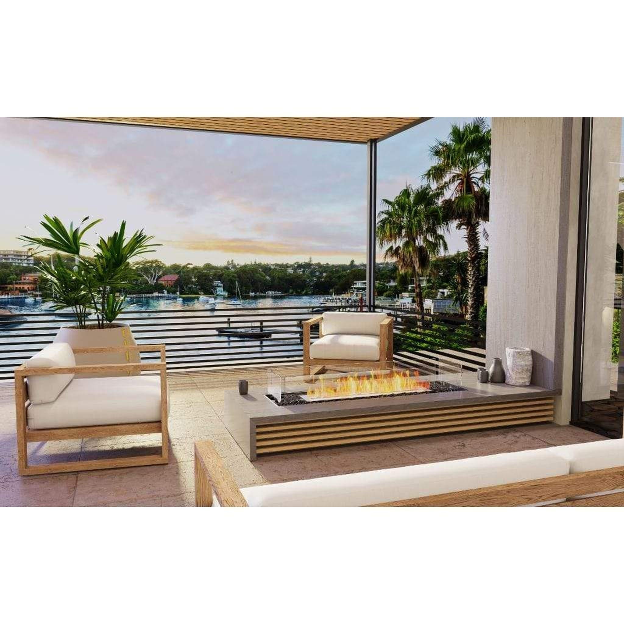 EcoSmart Fire 89" Flex 86BN Bench See-Through Ethanol Fireplace Insert with Decorative Box by Mad Design Group