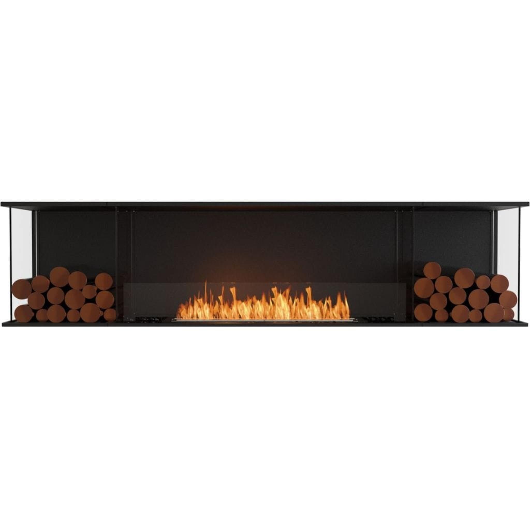 EcoSmart Fire 89" Flex 86BY Bay Ethanol Fireplace Insert with Decorative Box and Adjustable Flame by Mad Design Group