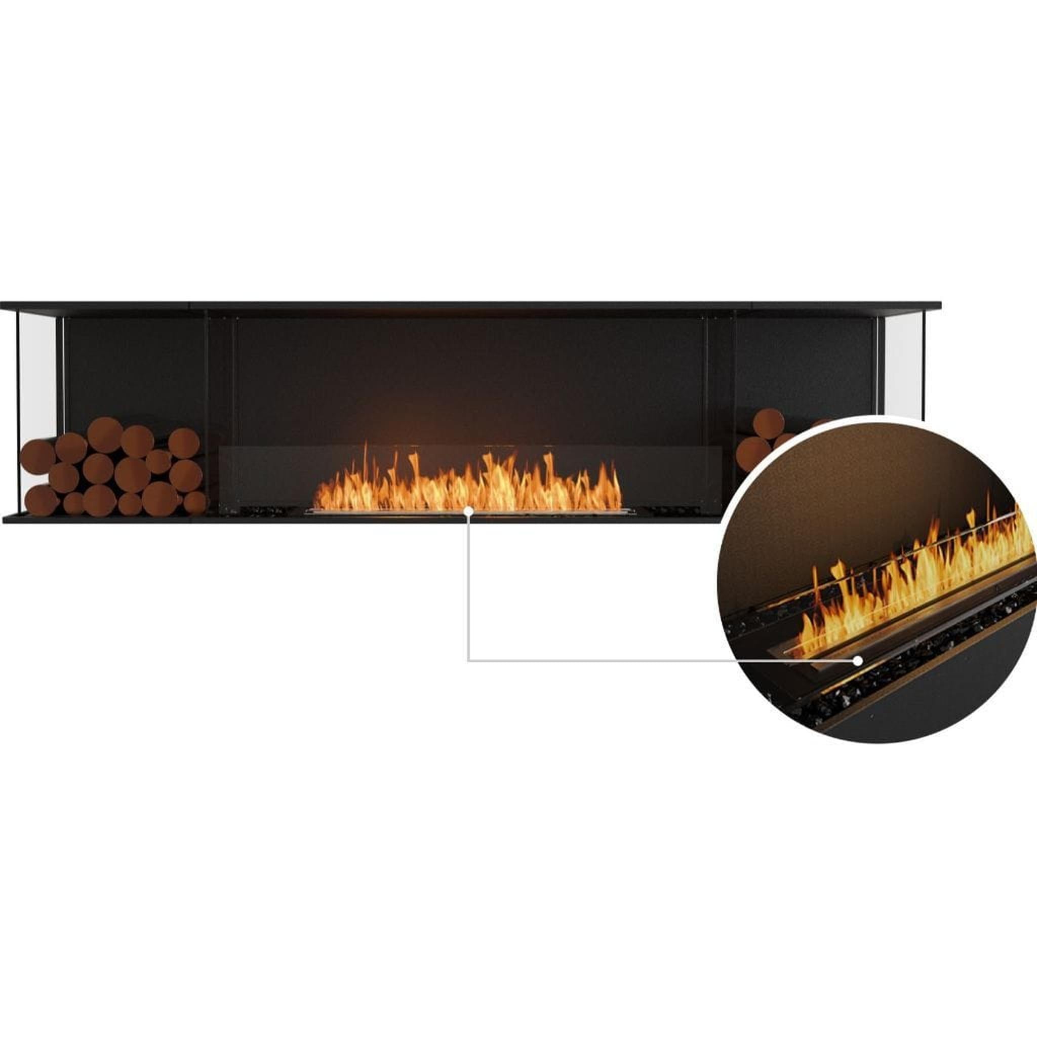EcoSmart Fire 89" Flex 86BY Bay Ethanol Fireplace Insert with Decorative Box and Adjustable Flame by Mad Design Group