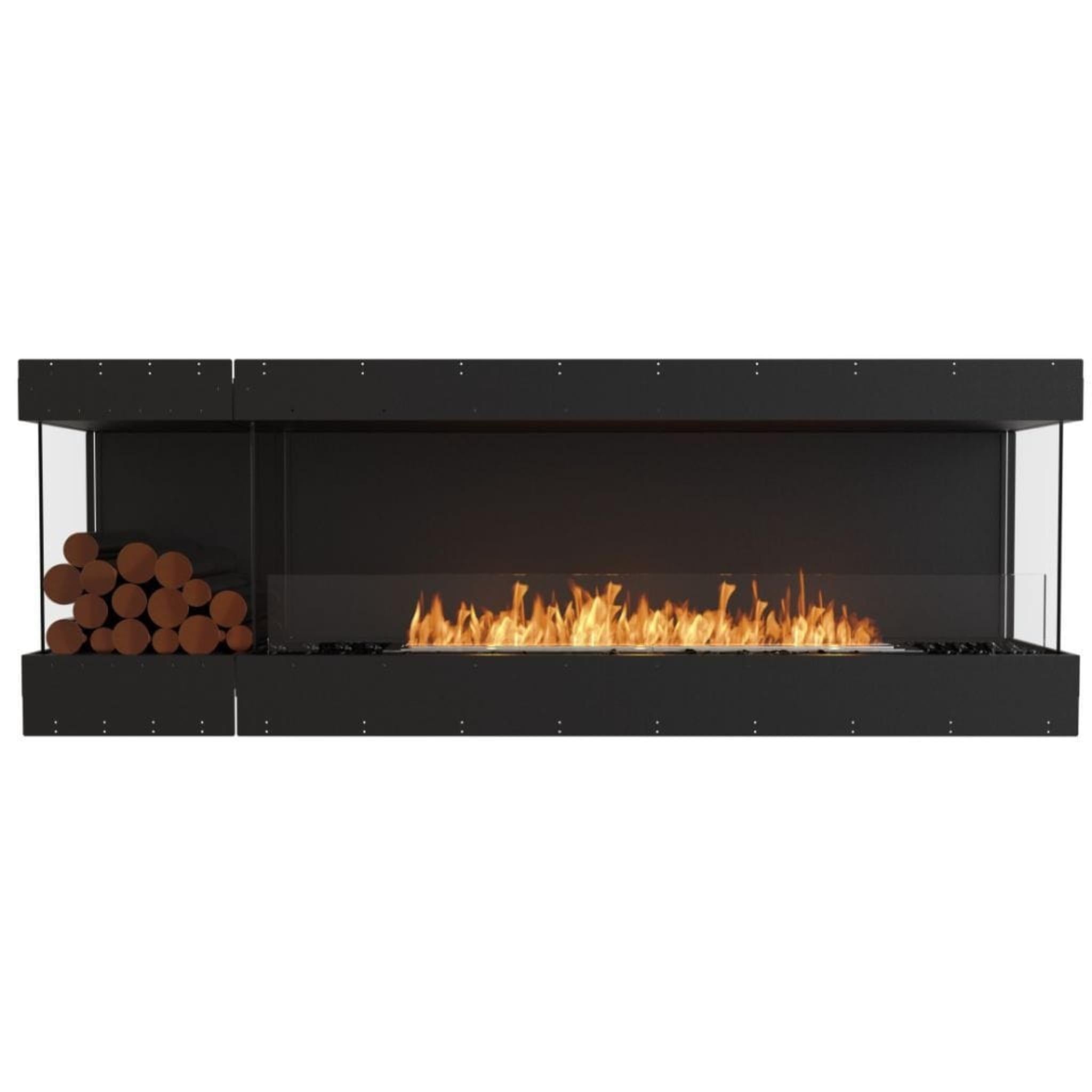EcoSmart Fire 89" Flex 86BY Bay Ethanol Fireplace Insert with Decorative Box and Adjustable Flame by Mad Design Group
