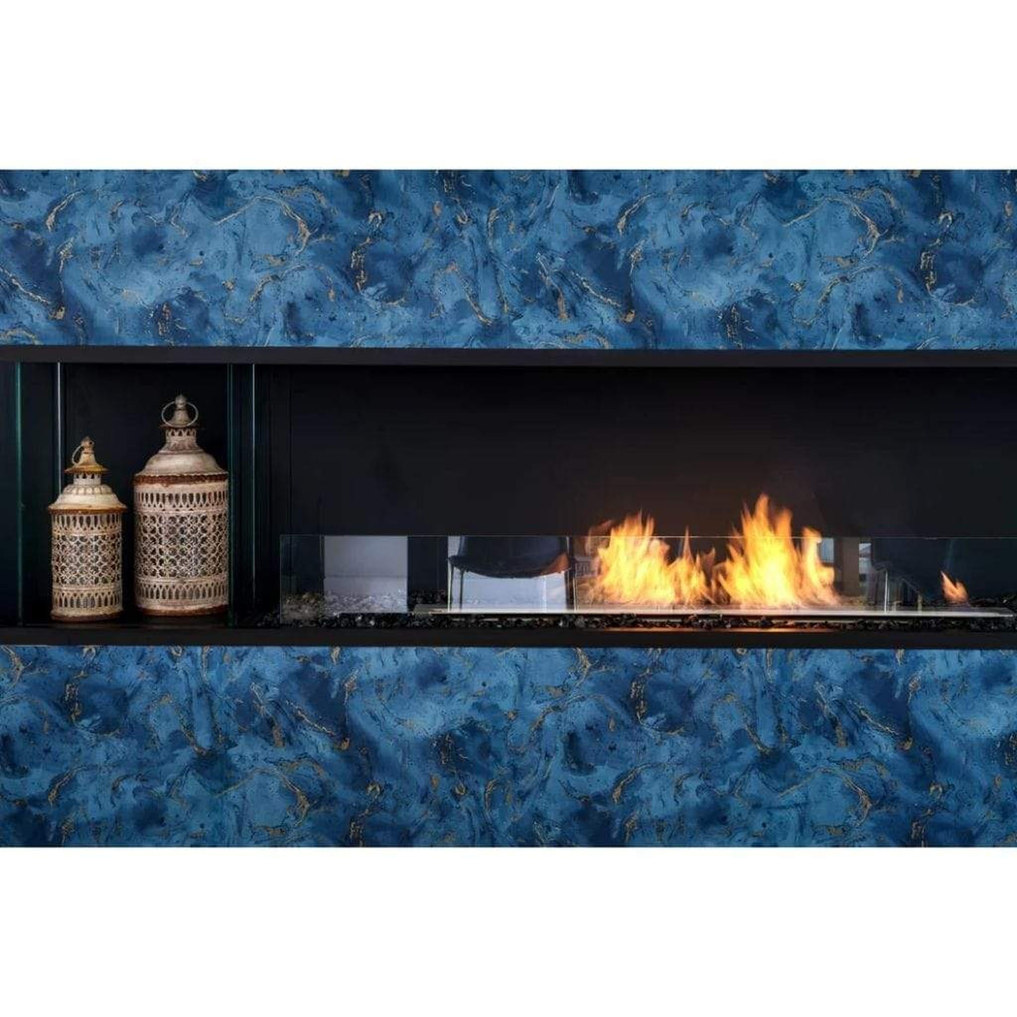 EcoSmart Fire 89" Flex 86BY Bay Ethanol Fireplace Insert with Decorative Box and Adjustable Flame by Mad Design Group