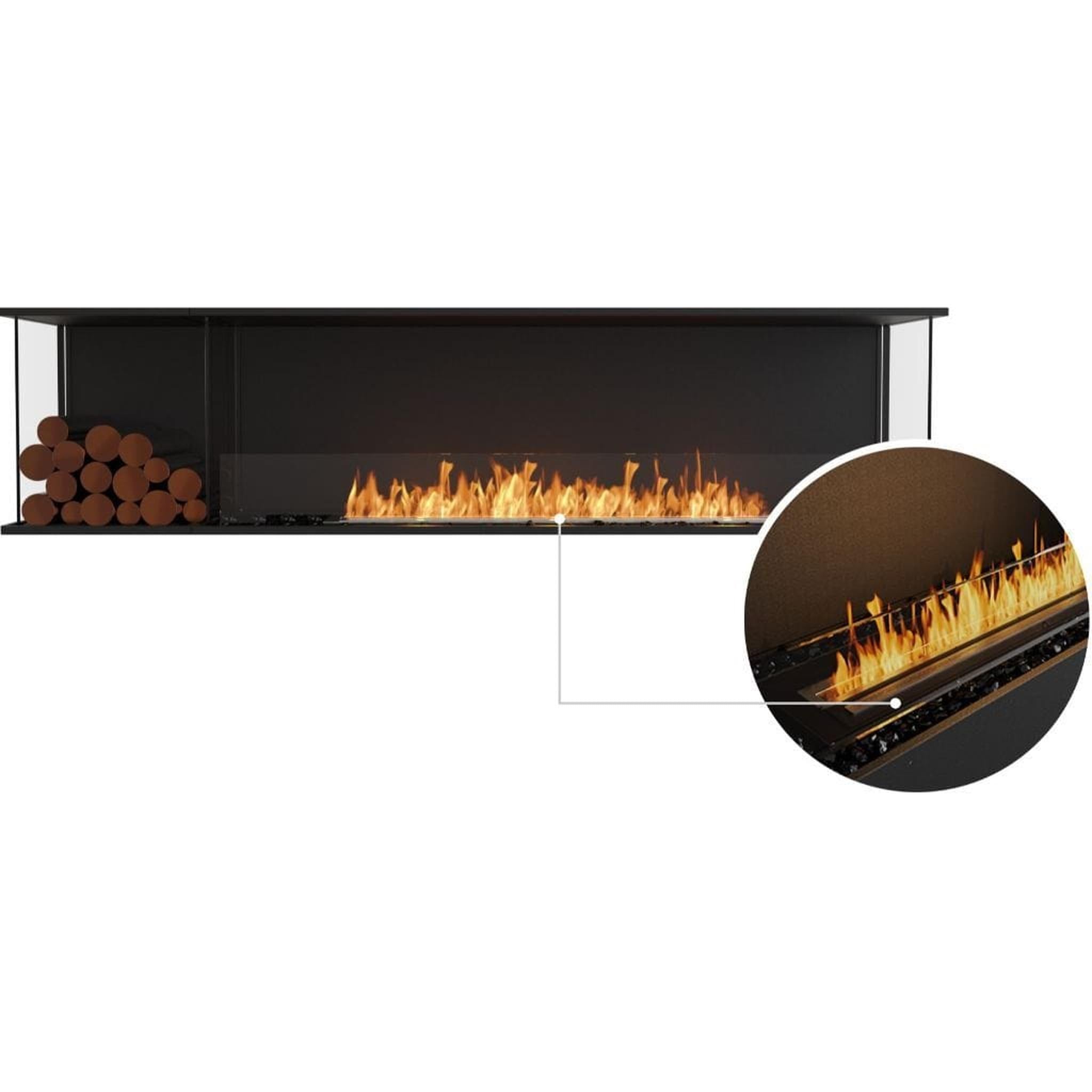EcoSmart Fire 89" Flex 86BY Bay Ethanol Fireplace Insert with Decorative Box and Adjustable Flame by Mad Design Group