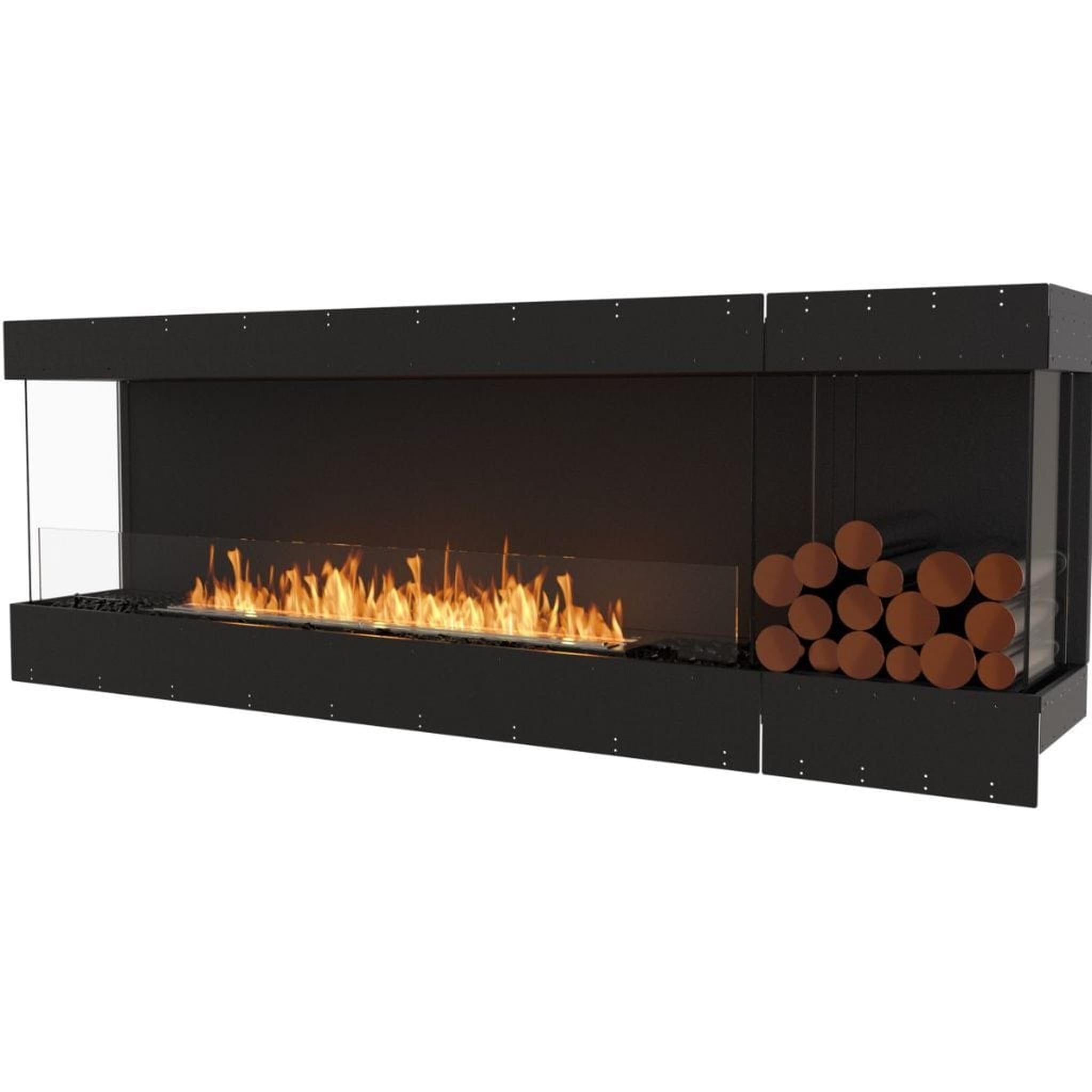 EcoSmart Fire 89" Flex 86BY Bay Ethanol Fireplace Insert with Decorative Box and Adjustable Flame by Mad Design Group