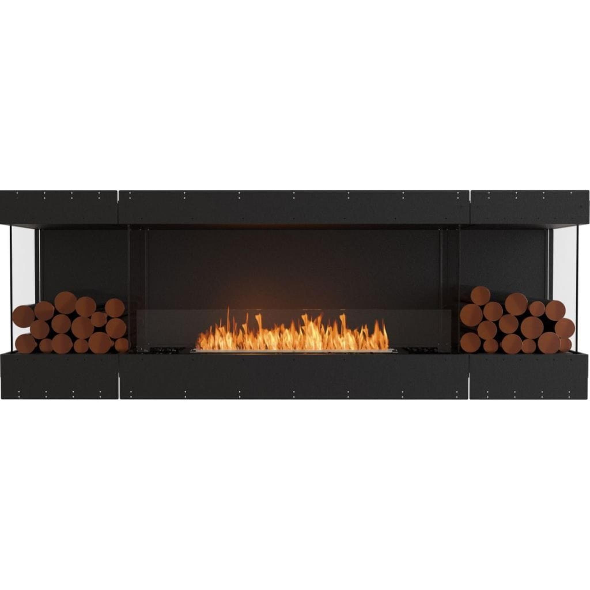 EcoSmart Fire 89" Flex 86BY Bay Ethanol Fireplace Insert with Decorative Box and Adjustable Flame by Mad Design Group