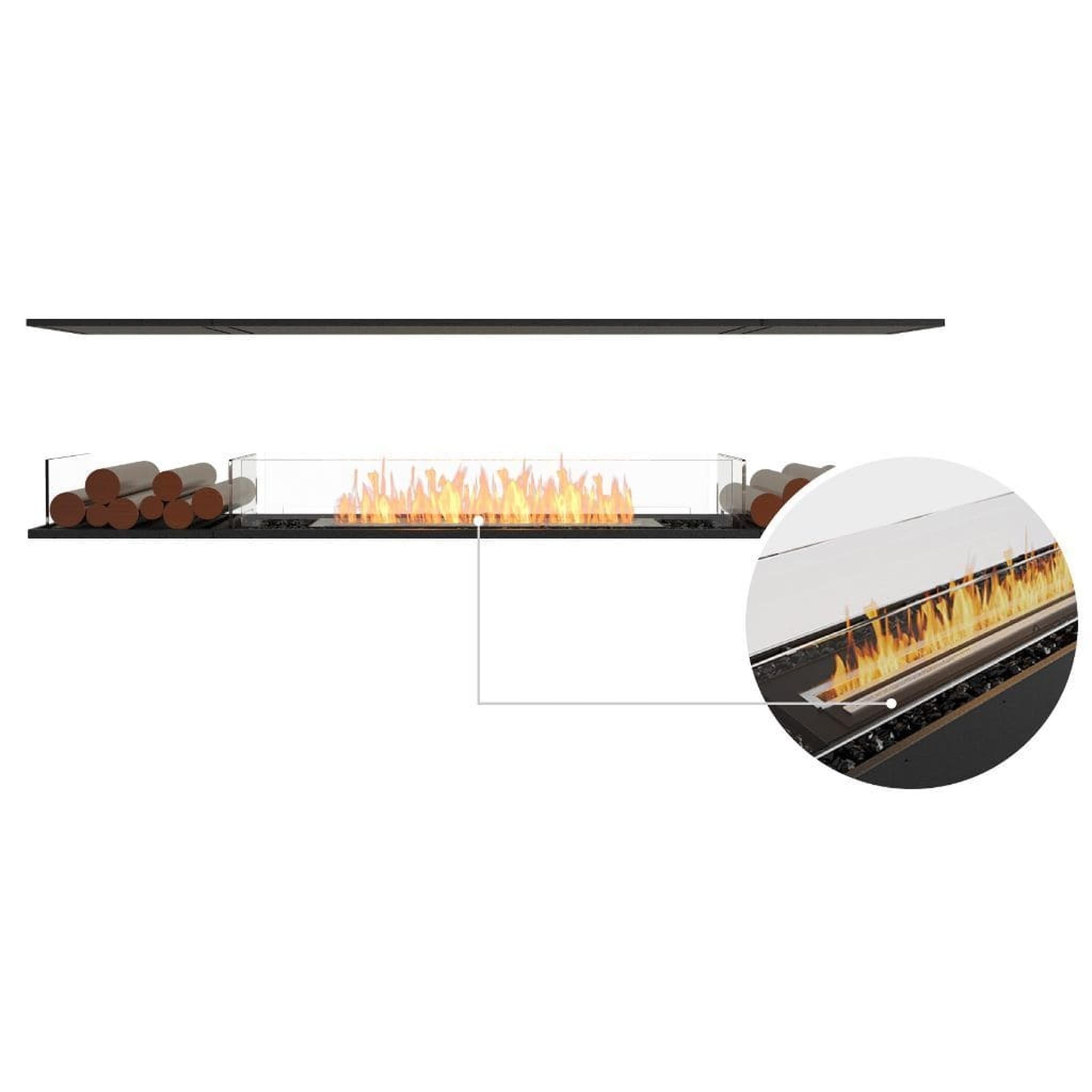 EcoSmart Fire 89" Flex 86IL Island Ethanol Fireplace Insert with Decorative Box and Adjustable Flame by Mad Design Group