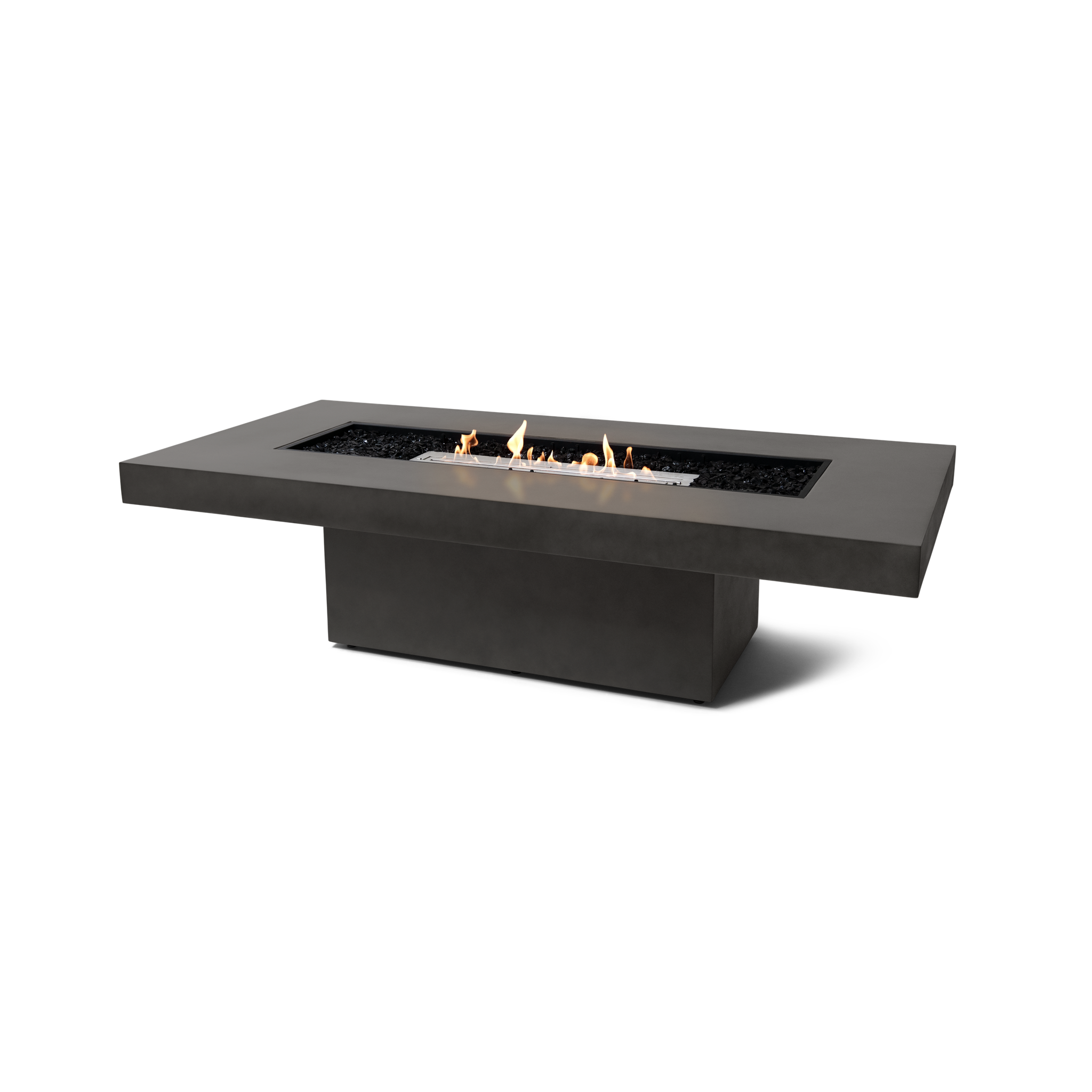 EcoSmart Fire 89" Gin 90 Chat Height Fire Pit Table with Ethanol Burner – Handcrafted Concrete Design by Mad Design Group