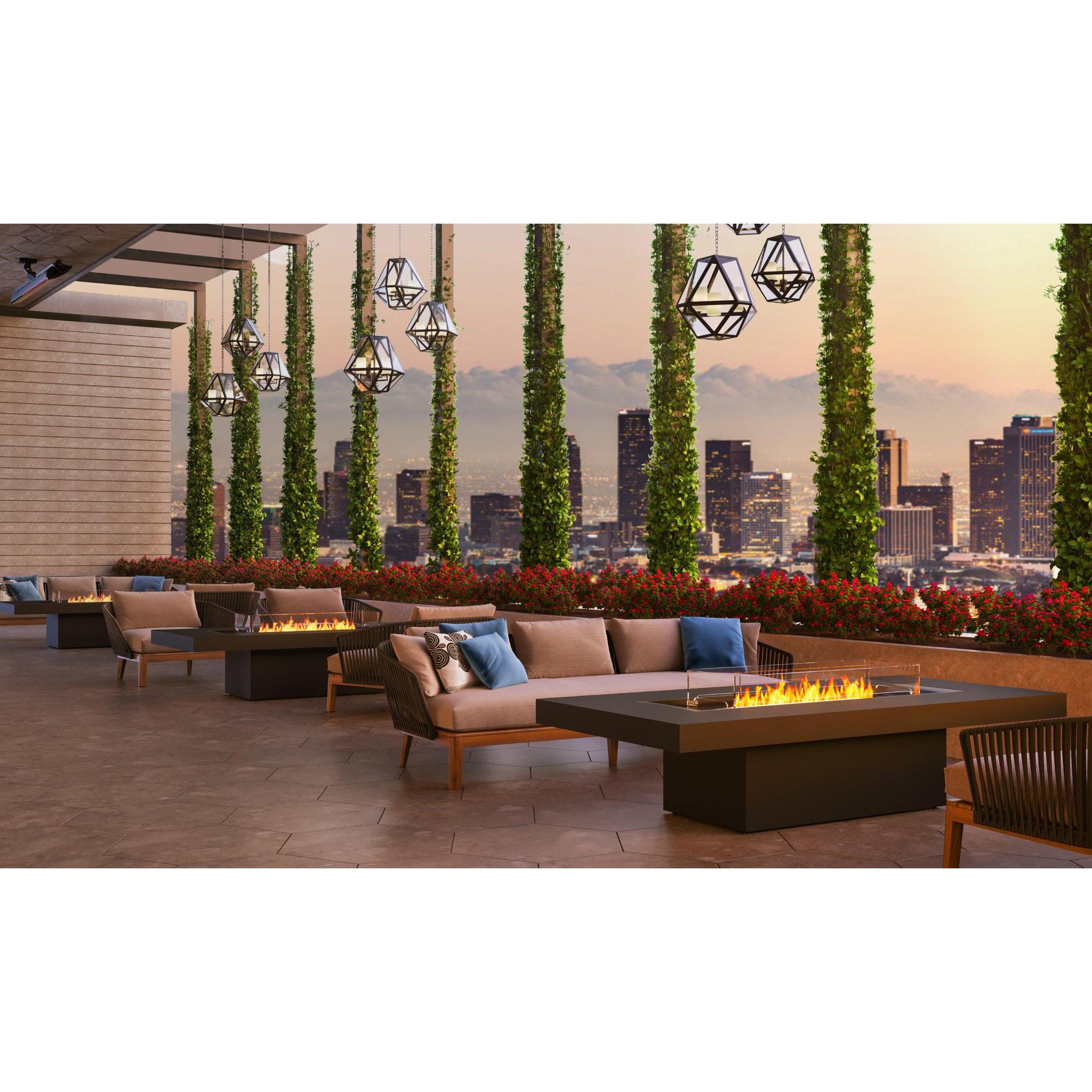 EcoSmart Fire 89" Gin 90 Chat Height Fire Pit Table with Ethanol Burner – Handcrafted Concrete Design by Mad Design Group