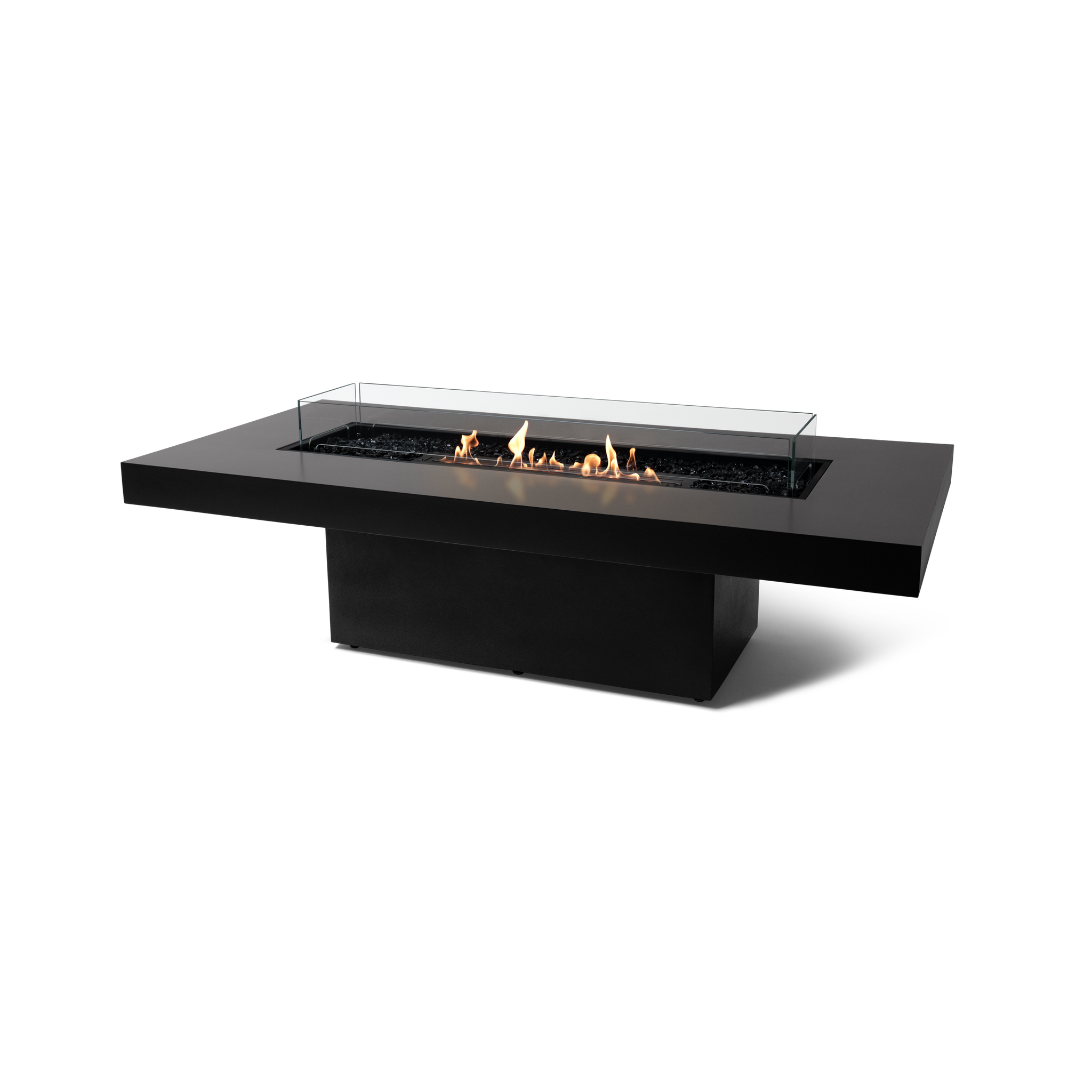 EcoSmart Fire 89" Gin 90 Chat Height Fire Pit Table with Ethanol Burner – Handcrafted Concrete Design by Mad Design Group