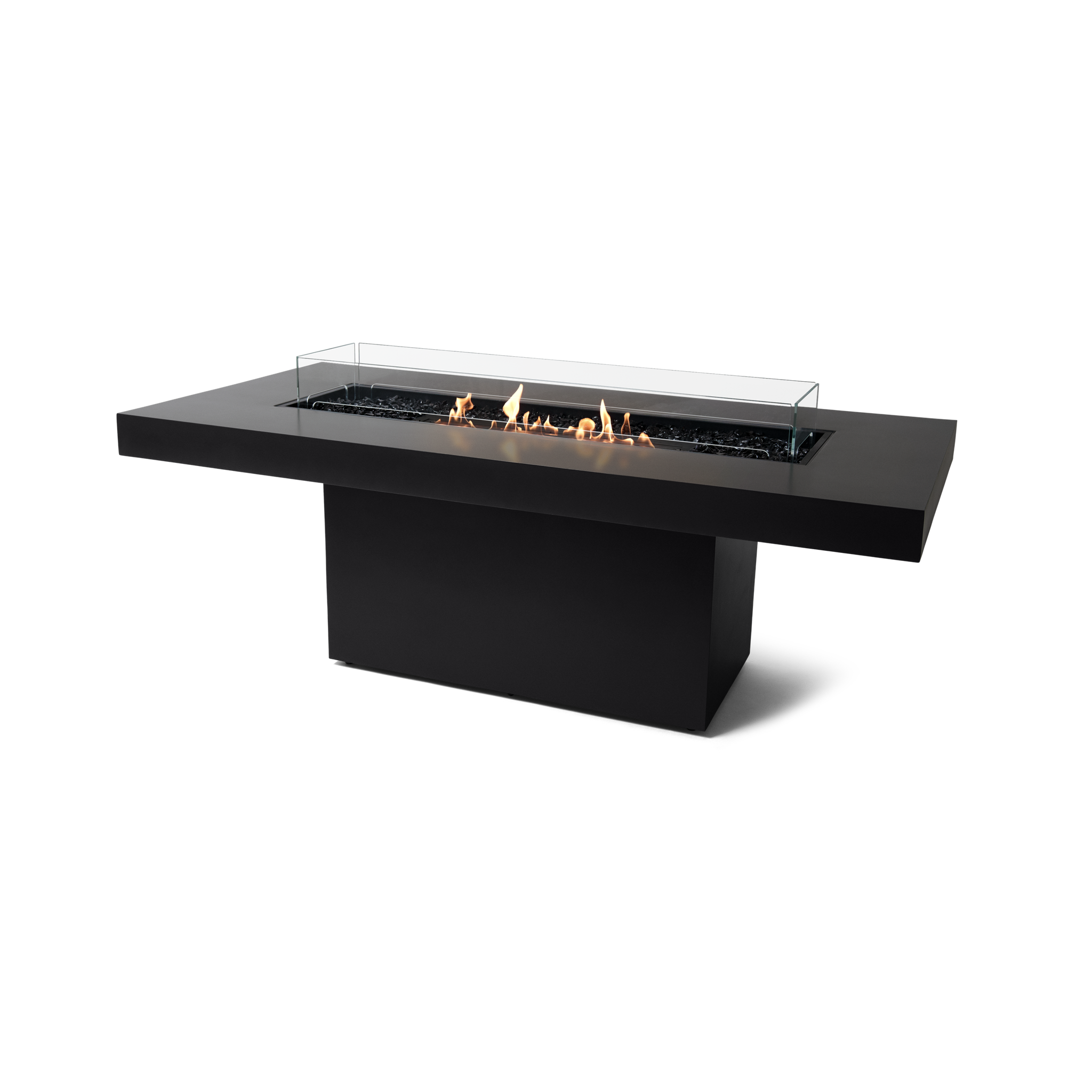 EcoSmart Fire 89" Gin 90 Dining Height Fire Pit Table with Ethanol Burner – Handcrafted Concrete Design by Mad Design Group