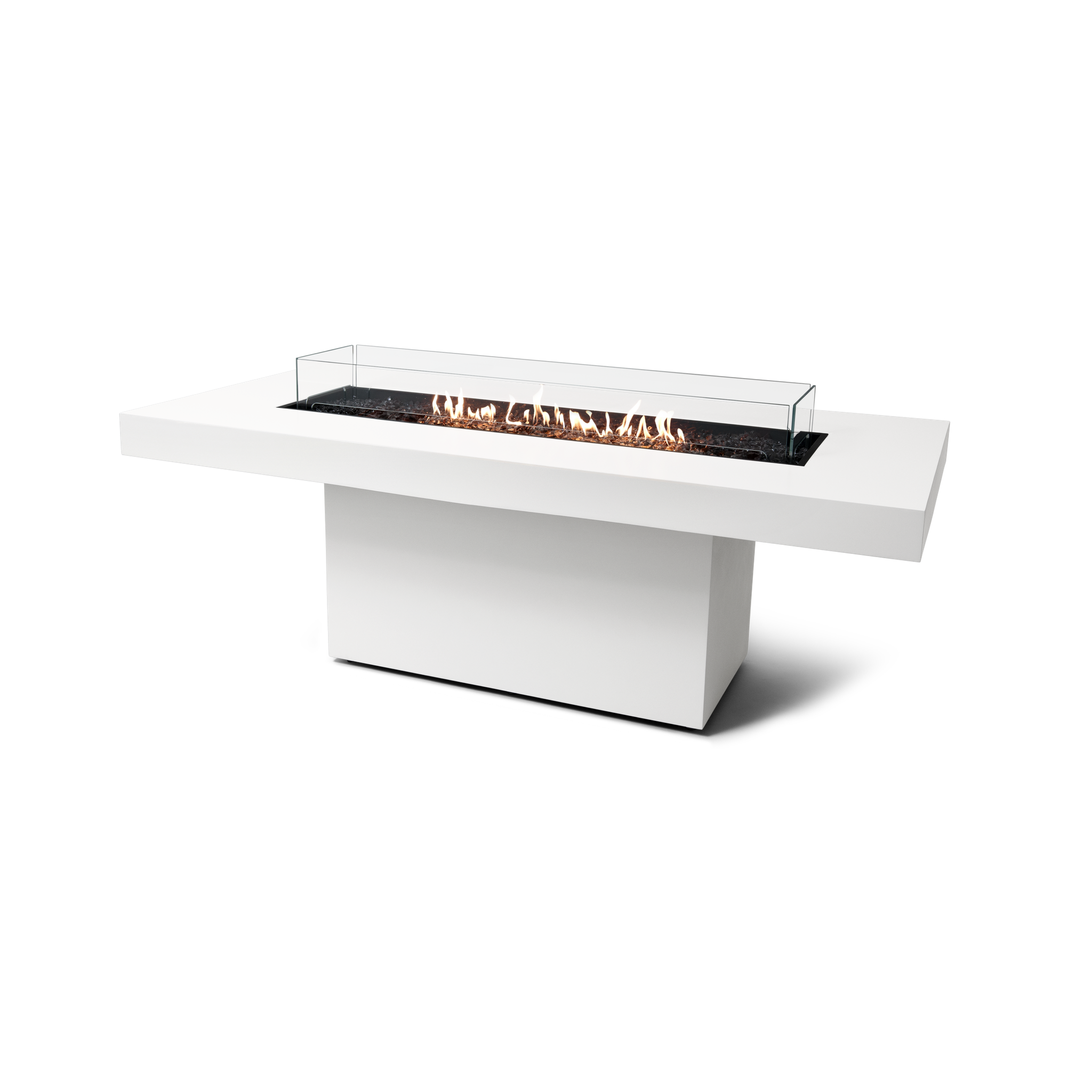 EcoSmart Fire 89" Gin 90 Dining Height Fire Pit Table with Gas LP/NG Burner – Black Stainless Steel Base by Mad Design Group