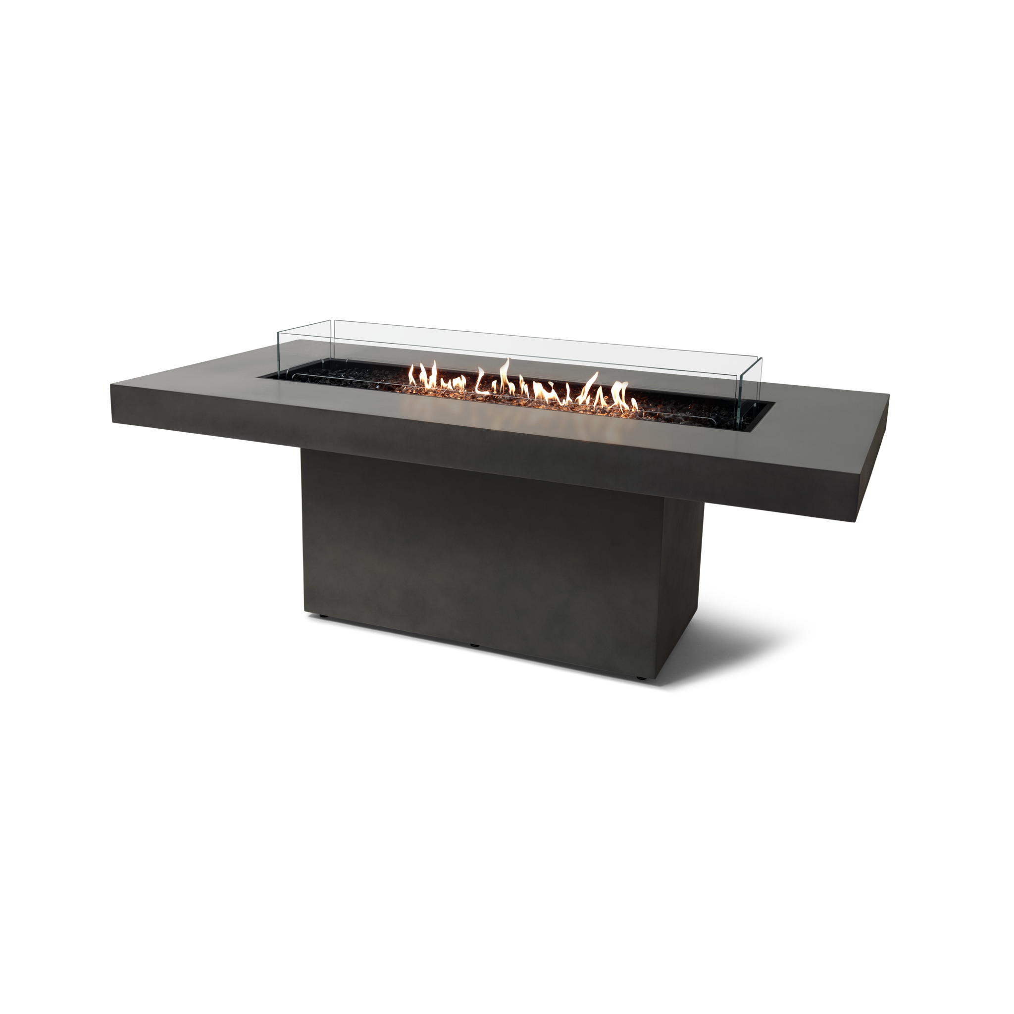 EcoSmart Fire 89" Gin 90 Dining Height Fire Pit Table with Gas LP/NG Burner – Black Stainless Steel Base by Mad Design Group
