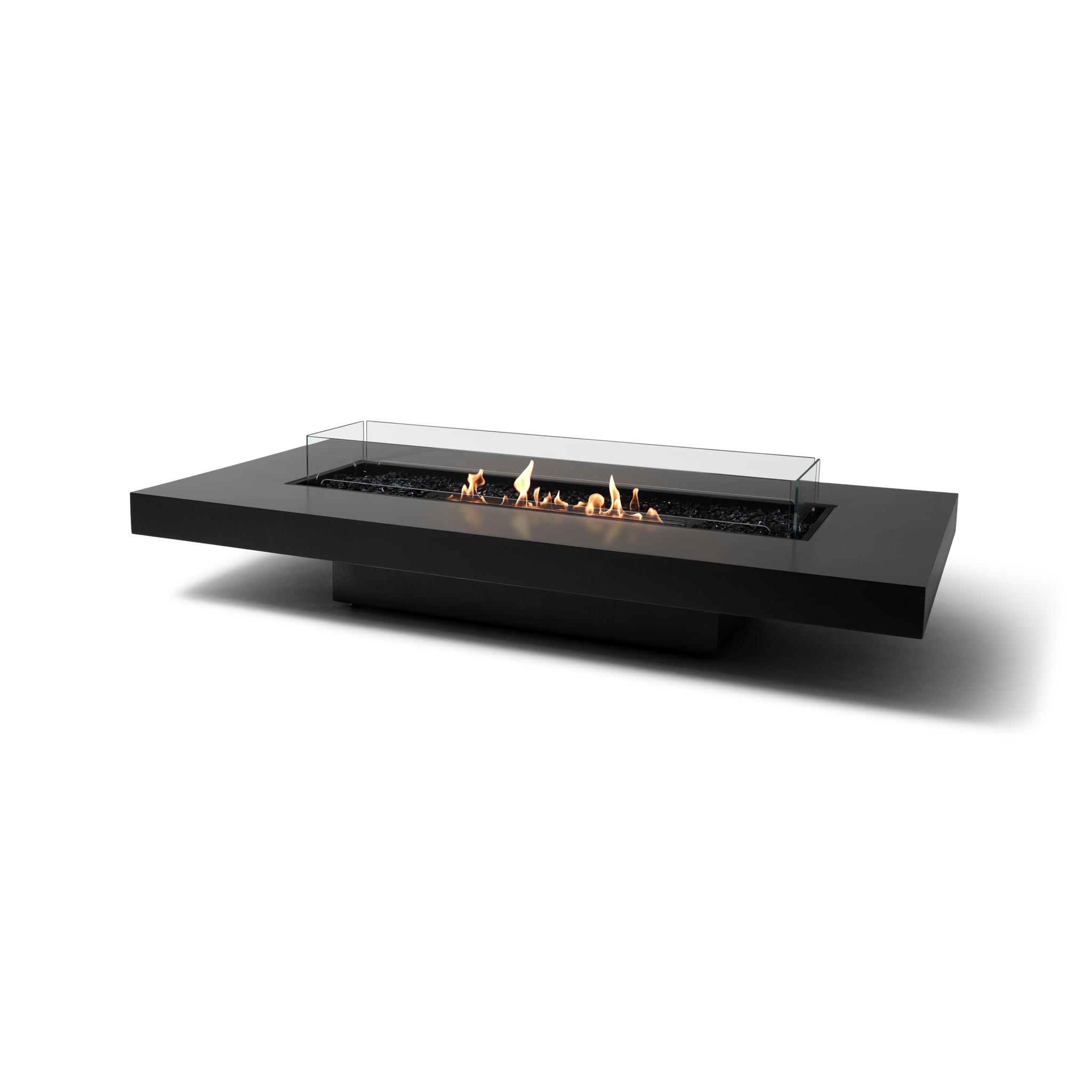 EcoSmart Fire 89" Gin 90 Low Height Fire Pit Table with Ethanol Burner – Handcrafted Concrete Design by Mad Design Group