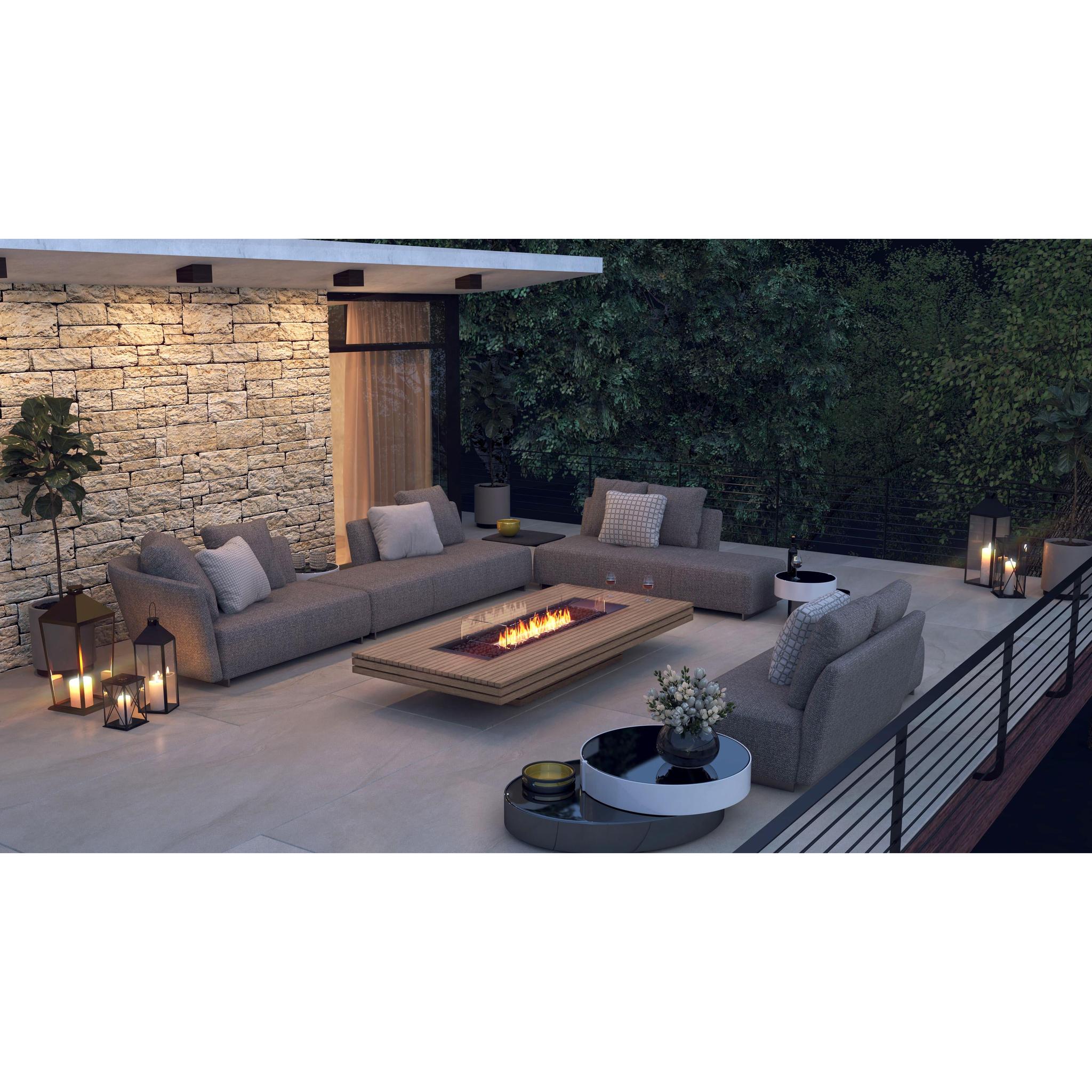 EcoSmart Fire 89" Gin 90 Low Height Fire Pit Table with Gas LP/NG Burner – G37 Gas Burner by Mad Design Group