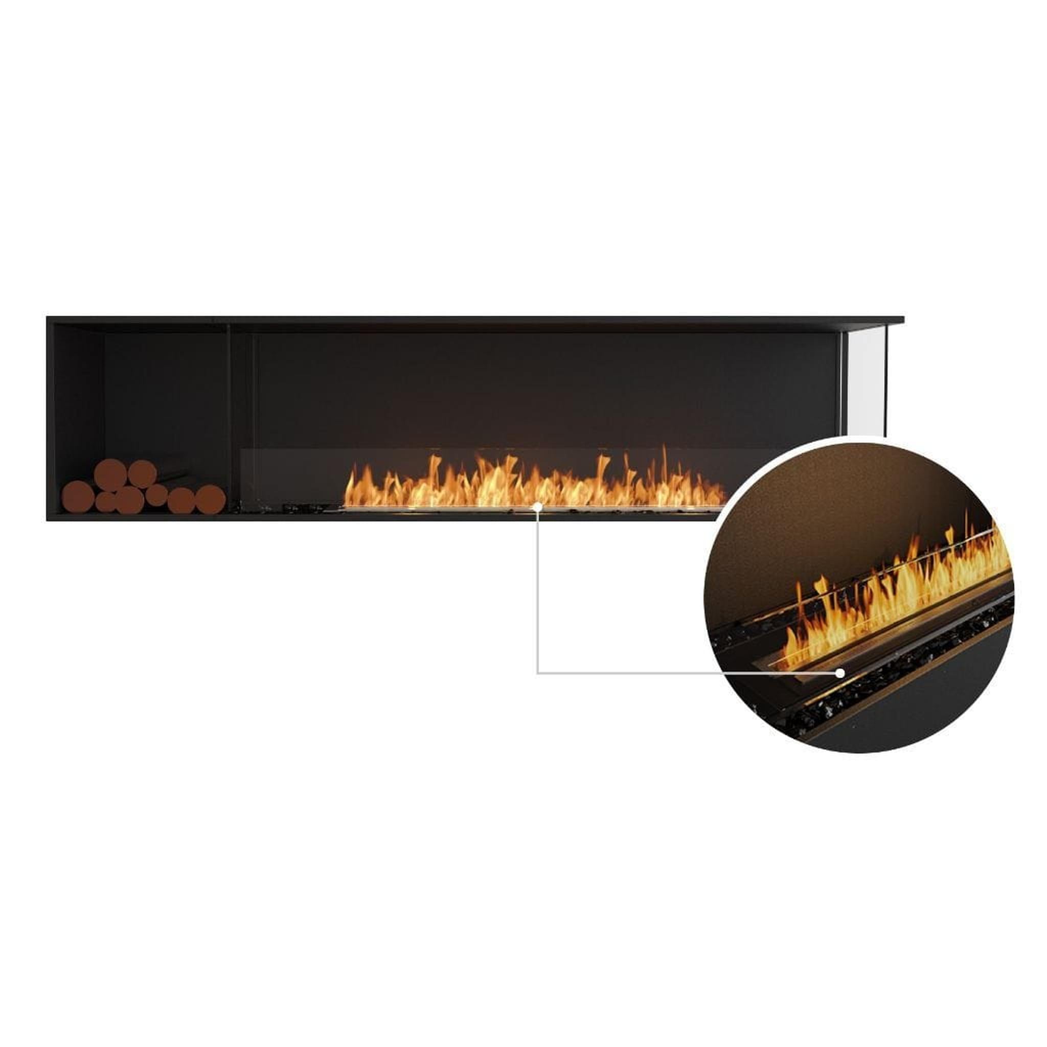 EcoSmart Fire Flex 86LC/86RC 91" Ethanol Fireplace Insert with Decorative Box and Adjustable Flame by Mad Design Group