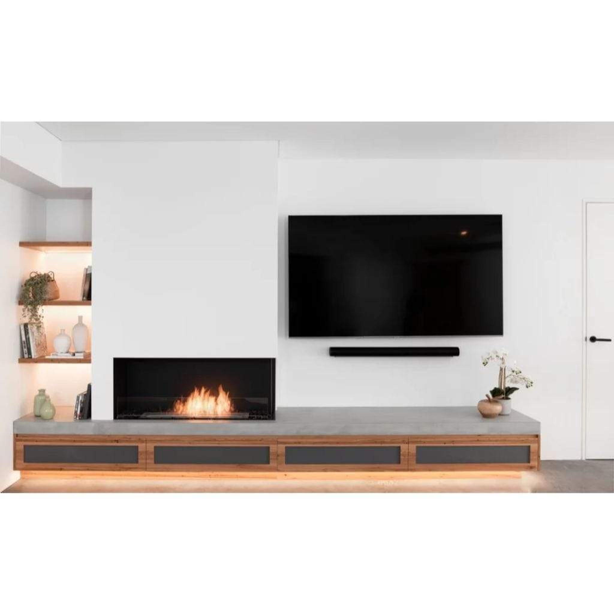EcoSmart Fire Flex 86LC/86RC 91" Ethanol Fireplace Insert with Decorative Box and Adjustable Flame by Mad Design Group