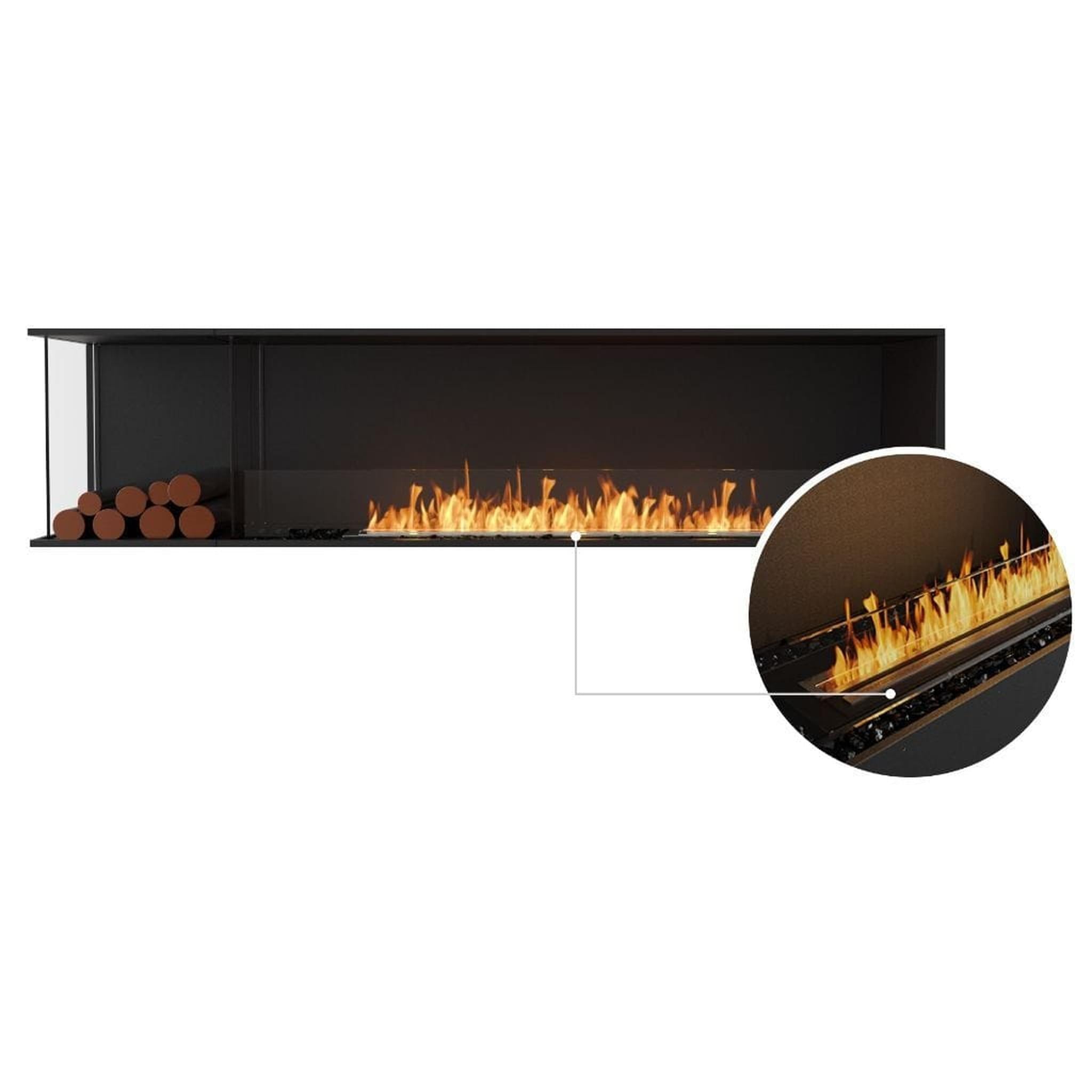 EcoSmart Fire Flex 86LC/86RC 91" Ethanol Fireplace Insert with Decorative Box and Adjustable Flame by Mad Design Group