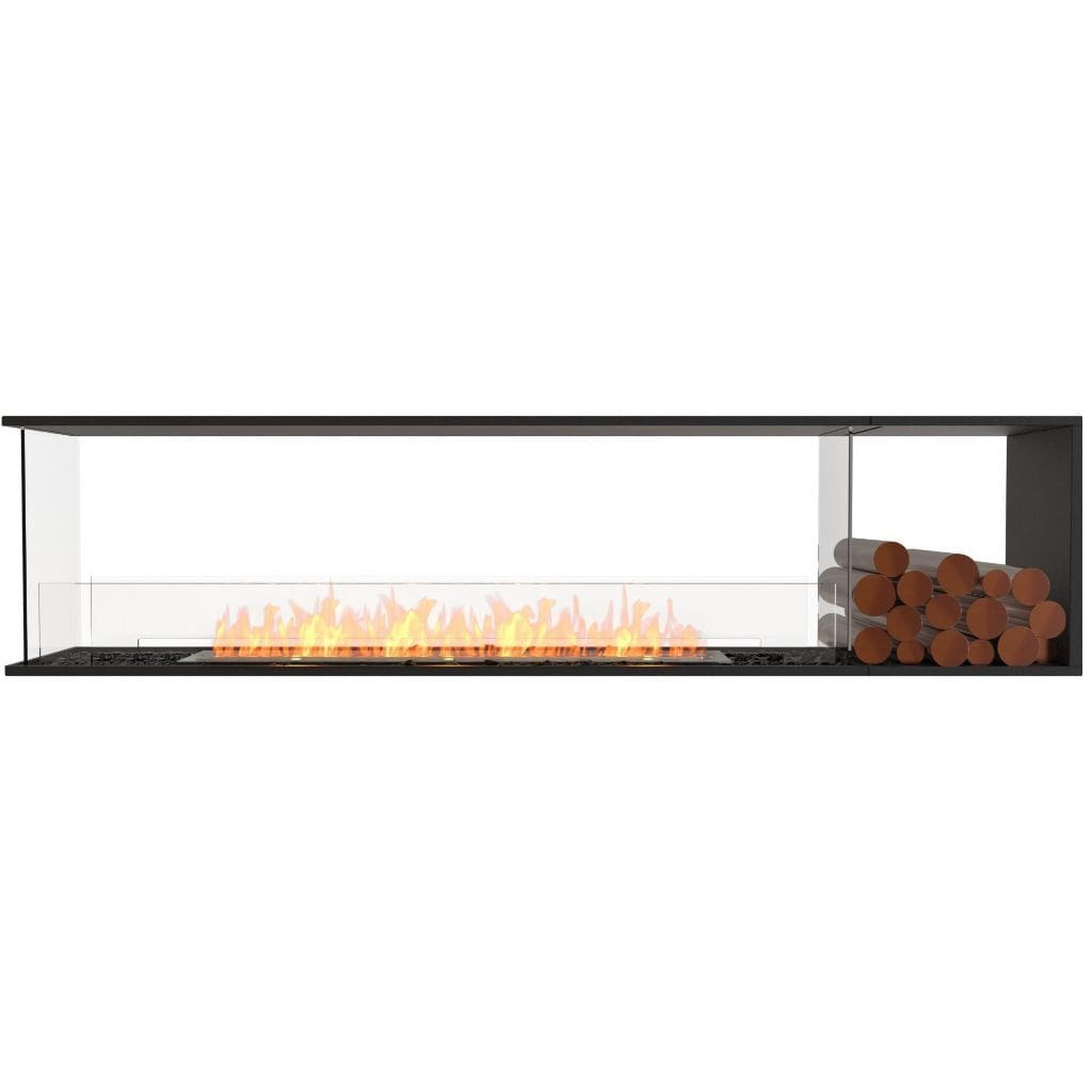 EcoSmart Fire 91" Flex 86PN Peninsula Ethanol Fireplace Insert with Decorative Box & Dual Glass Windscreens by Mad Design Group