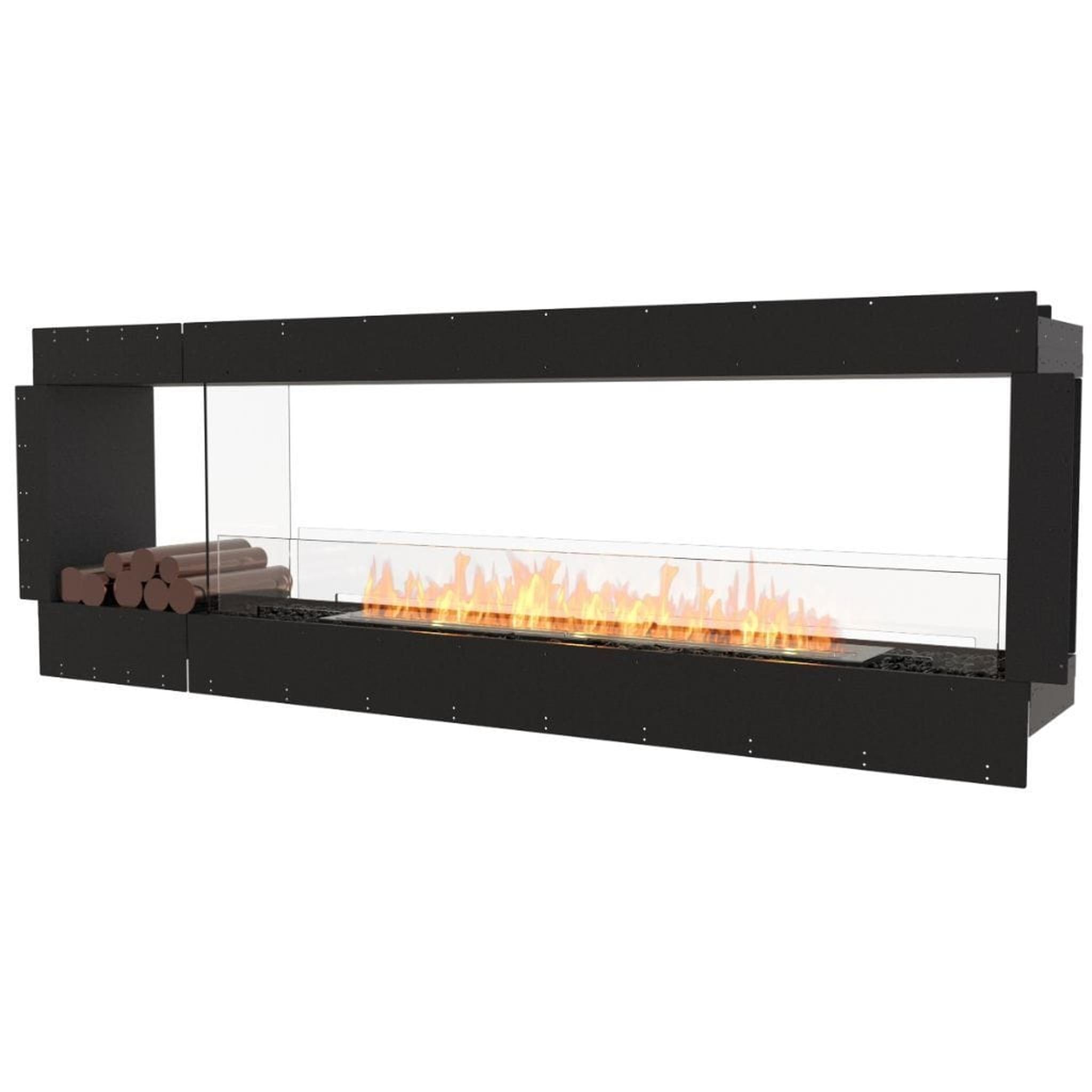 EcoSmart Fire 94" Flex 86DB Double Sided Ethanol Fireplace Insert with Decorative Box and Zero Clearance Design by Mad Design Group