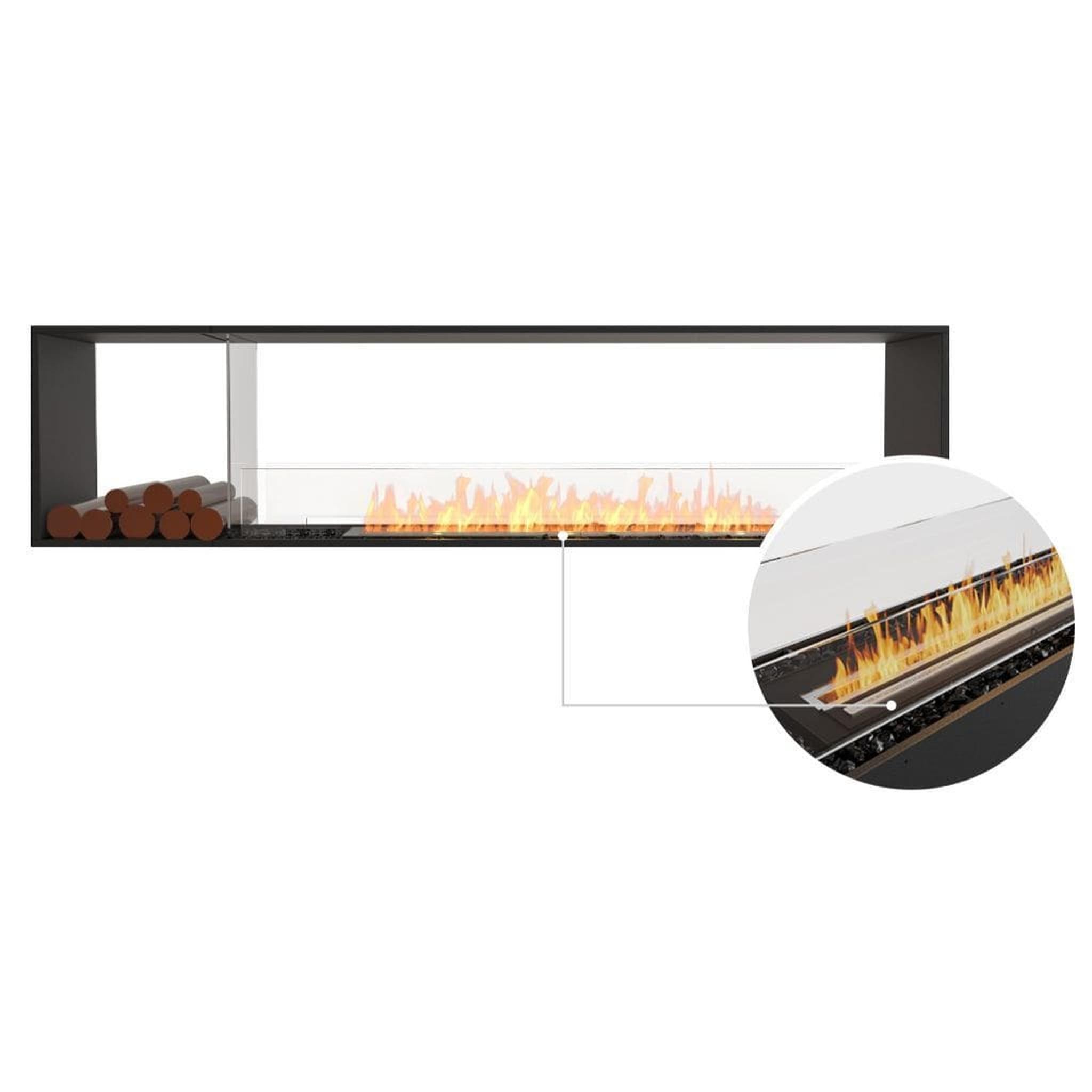 EcoSmart Fire 94" Flex 86DB Double Sided Ethanol Fireplace Insert with Decorative Box and Zero Clearance Design by Mad Design Group