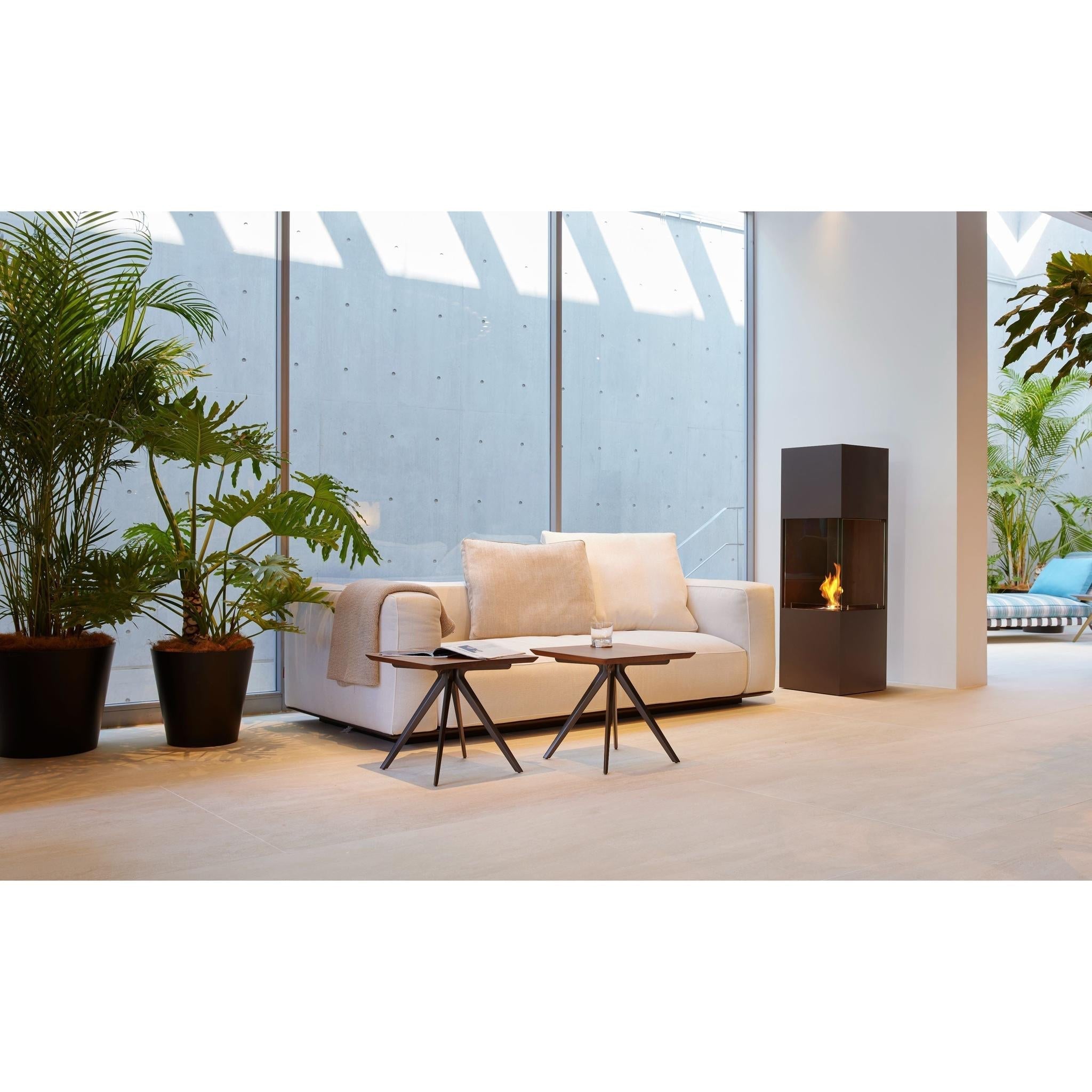 EcoSmart Fire Be 53" Black Freestanding Designer Fireplace with Black Burner and Toughened Glass Screen by MAD Design Group