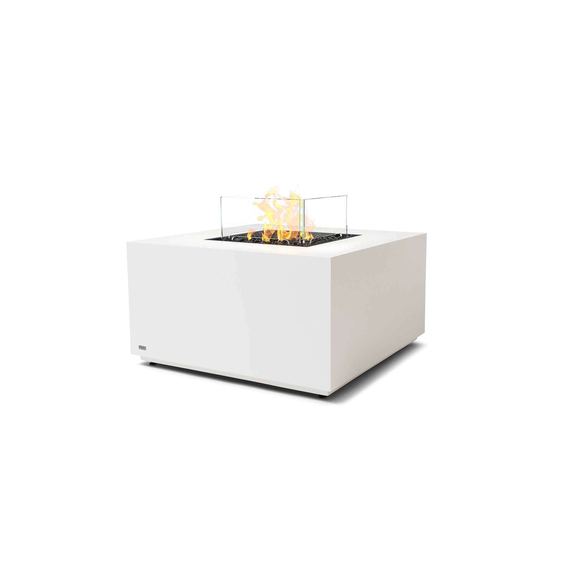 EcoSmart Fire Chaser 38" Bone Outdoor Fire Pit Table with Gas LP/NG Burner and Dual Glass Screen Options by Mad Design Group