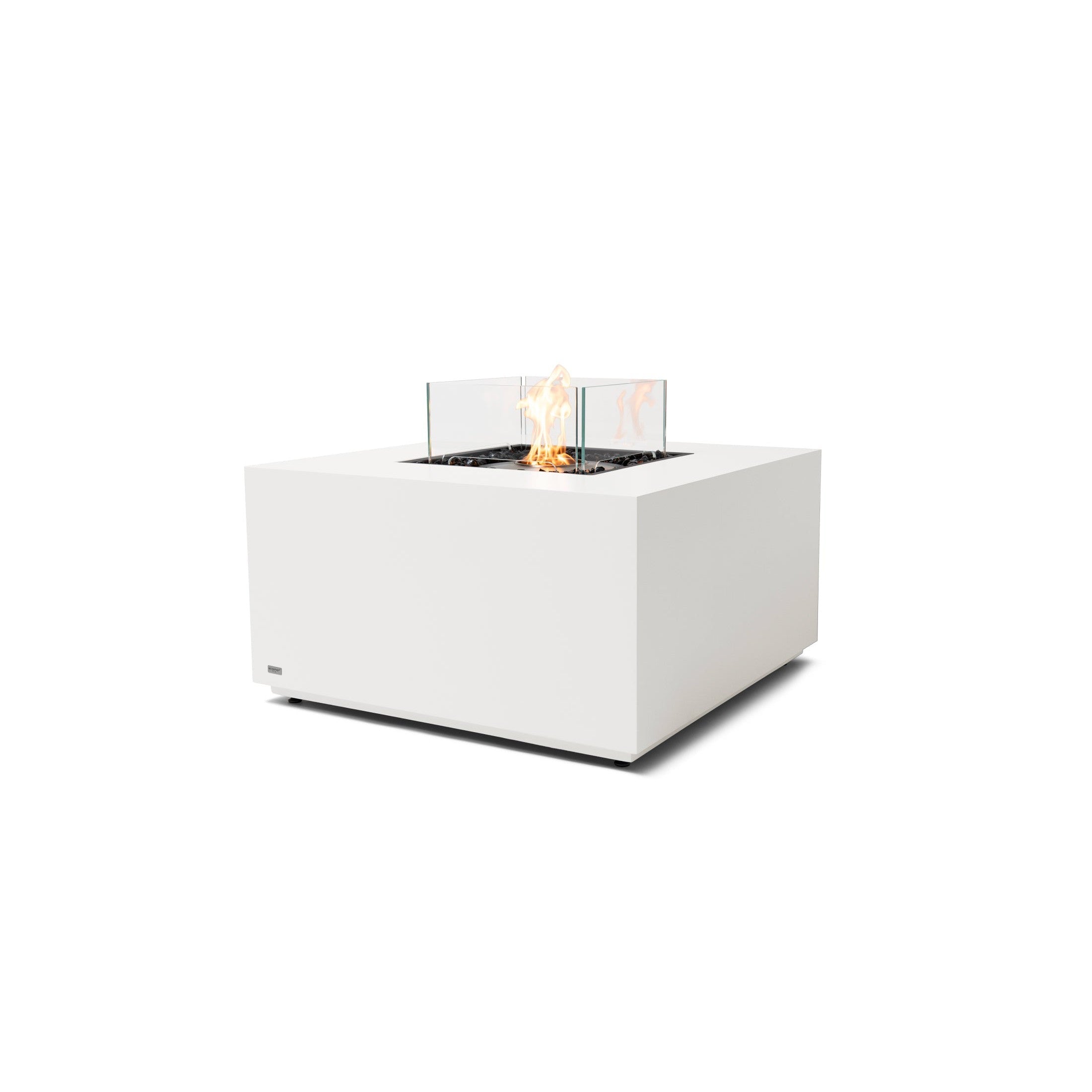EcoSmart Fire Chaser 38" Bone Outdoor Fire Pit Table with Stainless Steel Burner and Dual Screen Options by Mad Design Group