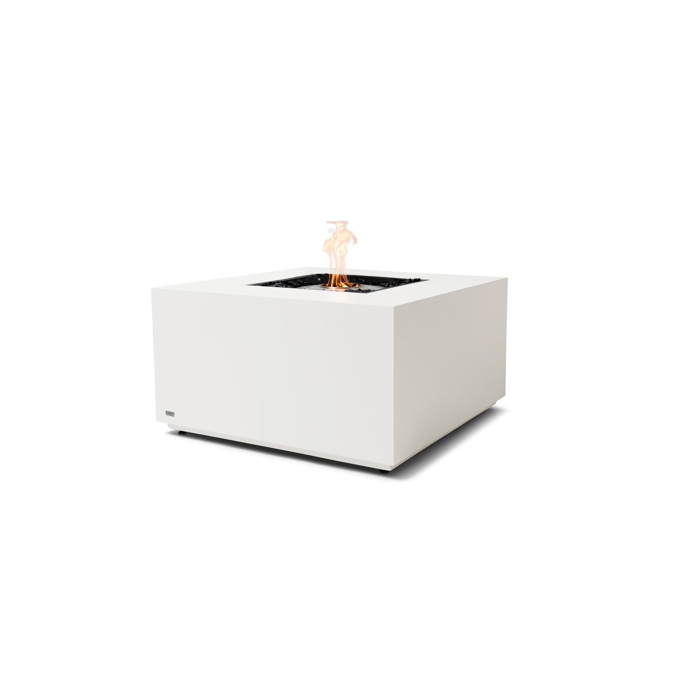 EcoSmart Fire Chaser 38" Bone Outdoor Fire Pit Table with Stainless Steel Burner and Dual Screen Options by Mad Design Group