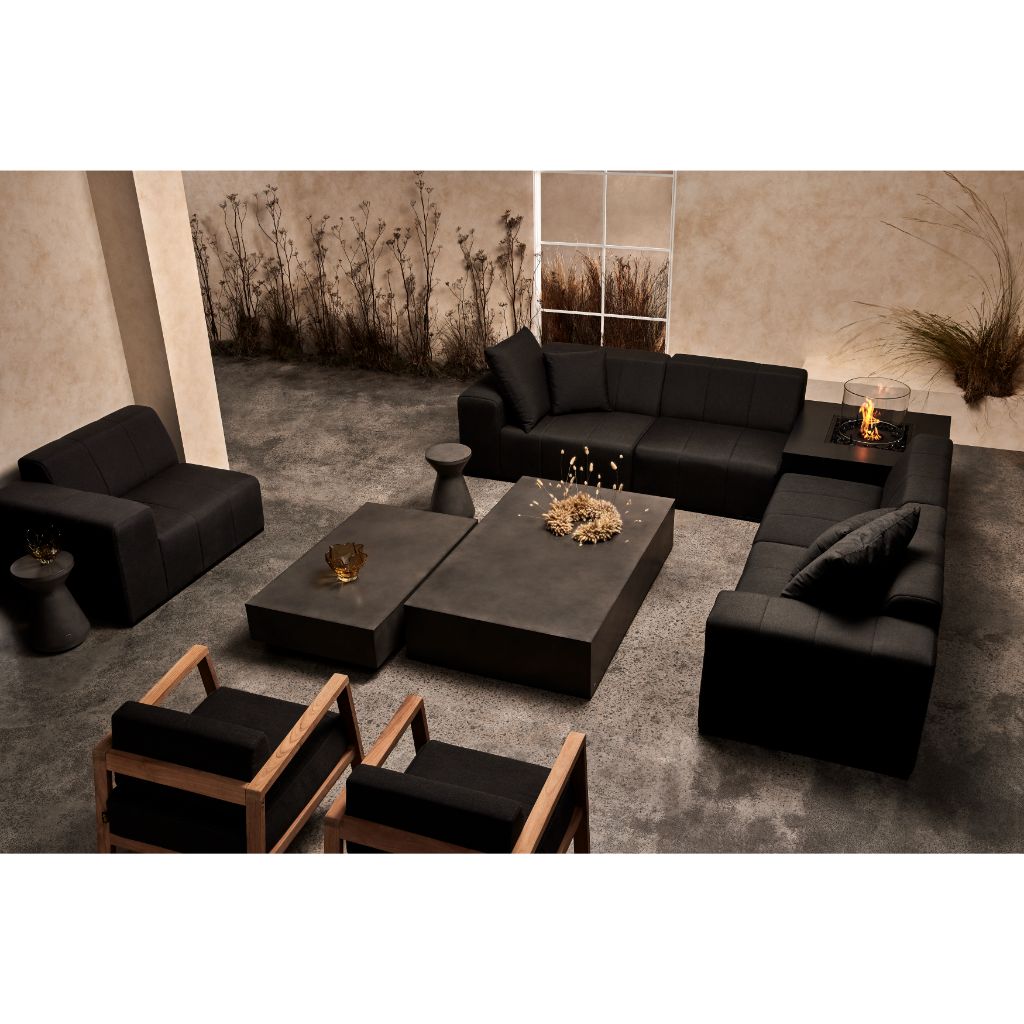 EcoSmart Fire Chaser 38" Graphite Indoor Fire Pit Table with Black Burner and Versatile Glass Screens by Mad Design Group