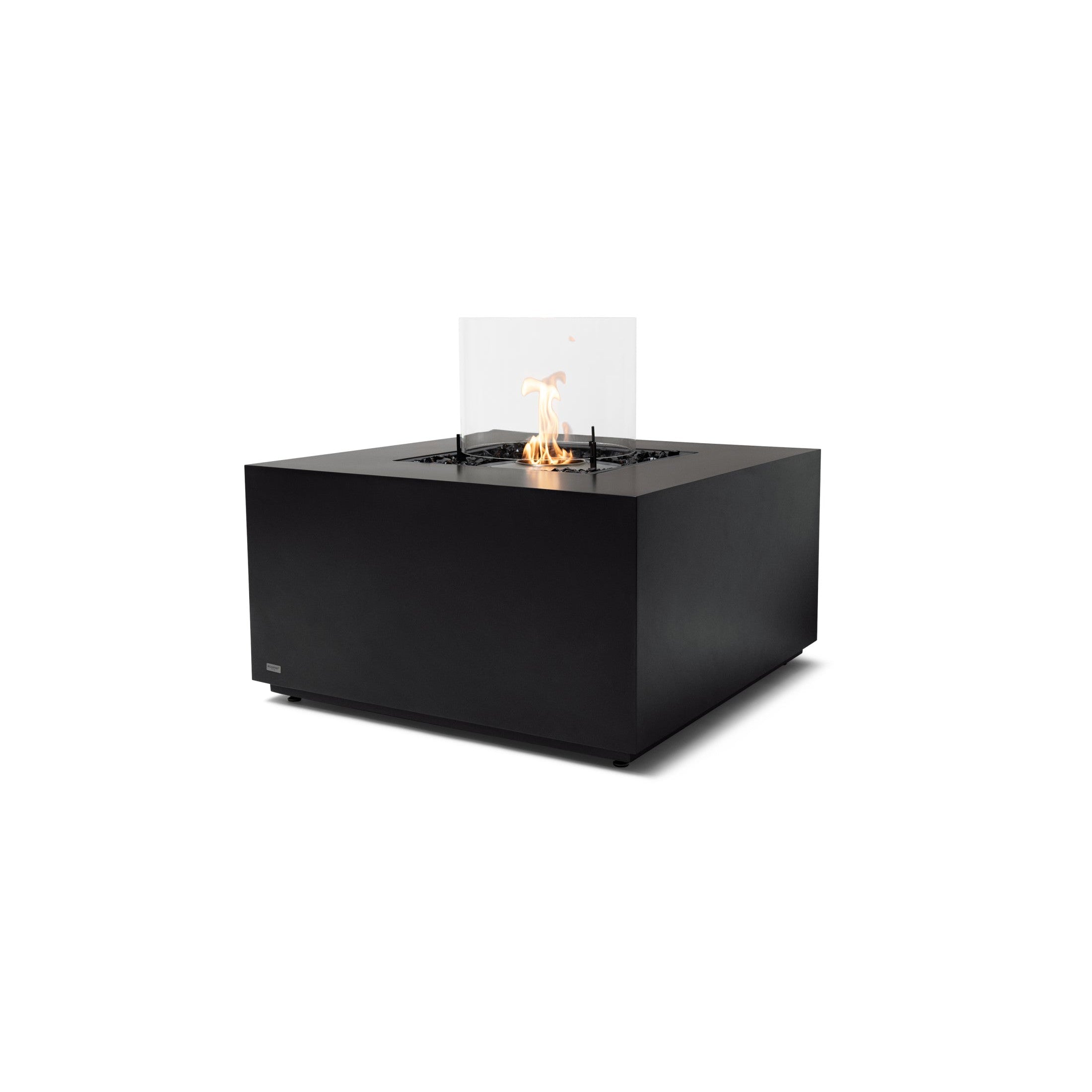 EcoSmart Fire Chaser 38" Graphite Indoor Fire Pit Table with Stainless Steel Burner and Versatile Glass Screens by Mad Design Group