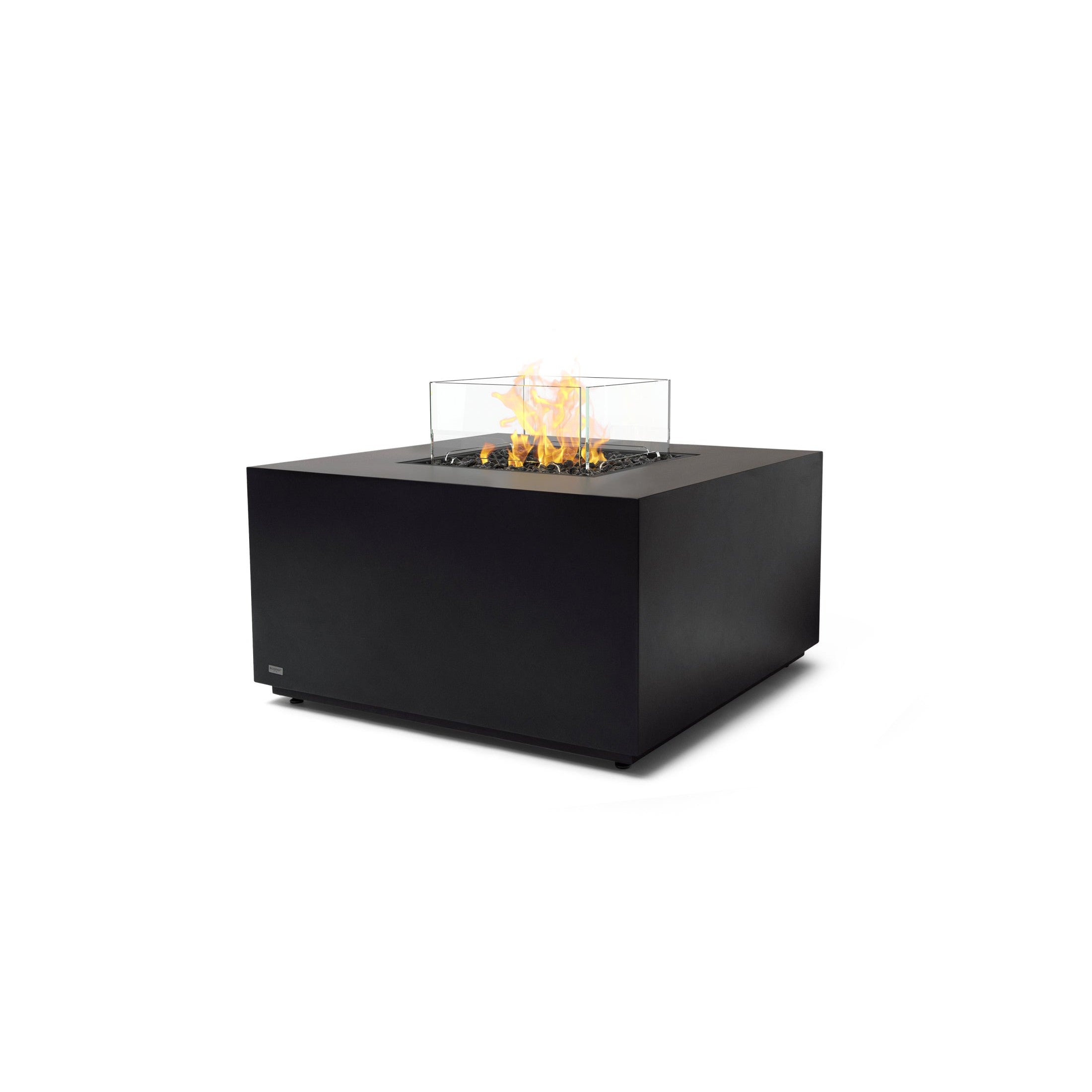 EcoSmart Fire Chaser 38" Graphite Outdoor Fire Pit Table with Gas LP/NG Burner and Dual Glass Screen Options by Mad Design Group