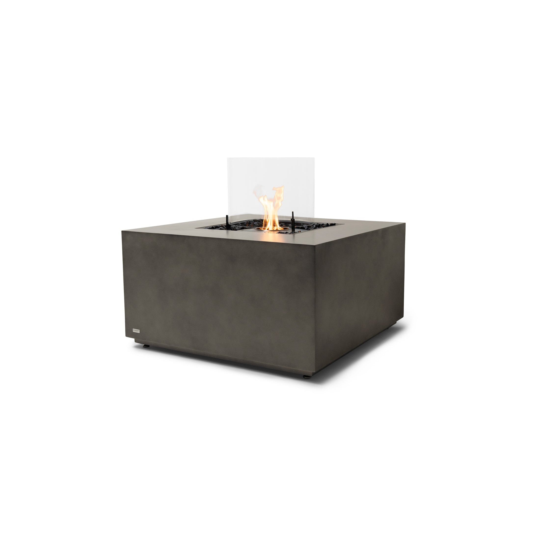 EcoSmart Fire Chaser 38" Natural Outdoor Fire Pit Table with Stainless Steel Burner and Dual Screen Options by Mad Design Group