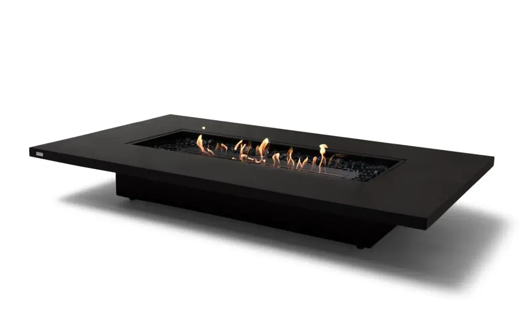 EcoSmart Fire Daiquiri 71" Graphite Freestanding Indoor Fire Table with Black Burner and Floating Tabletop Design by MAD Design Group