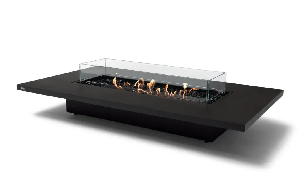EcoSmart Fire Daiquiri 71" Graphite Freestanding Outdoor Fire Table with Black Burner – Weather Resistant Floating Design by MAD Design Group