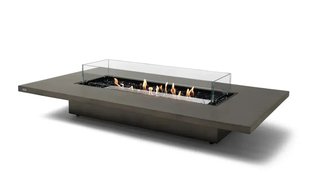 EcoSmart Fire Daiquiri 71" Natural Freestanding Outdoor Fire Table with Stainless Steel Burner – Dual Purpose Floating Design by MAD Design Group