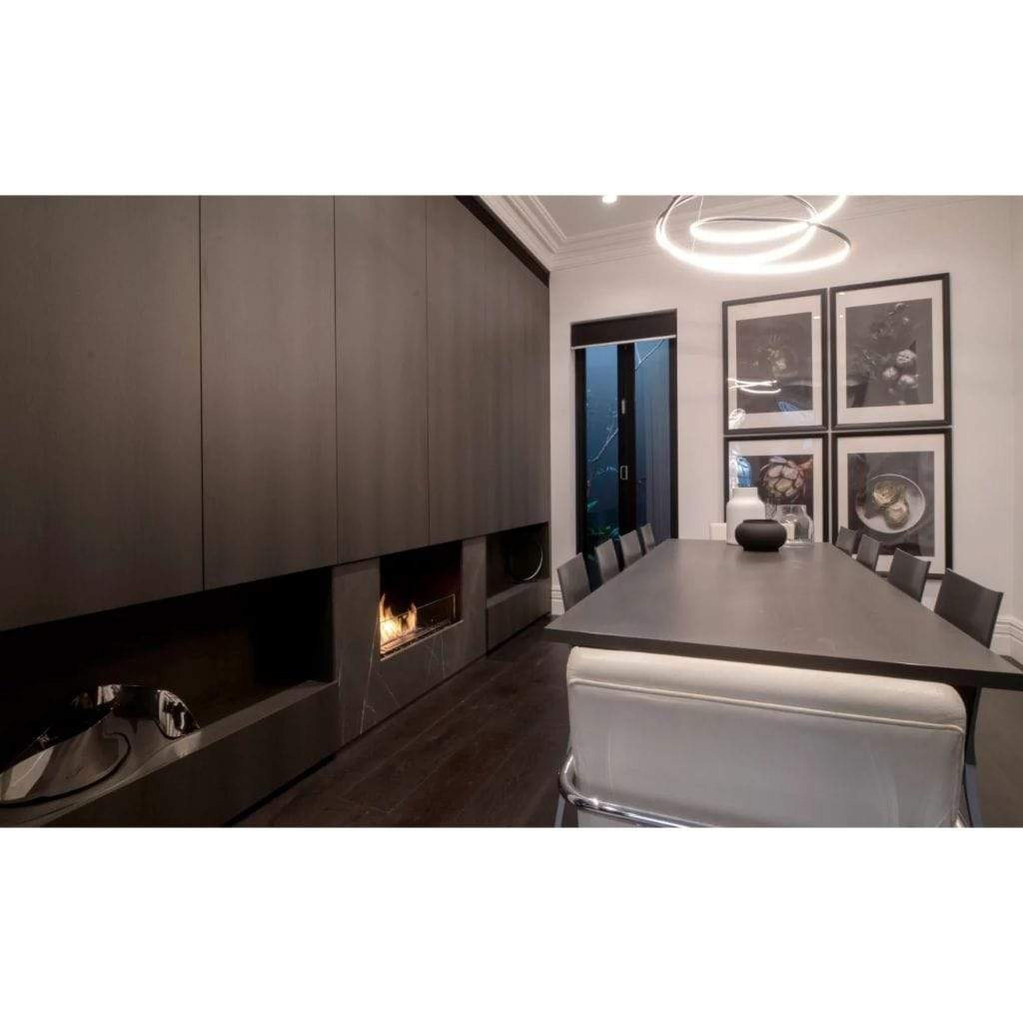 EcoSmart Fire Flex 18SS 22" Black Single Sided Ethanol Fireplace Insert with Clean-Burning Stainless Steel Burner by Mad Design Group