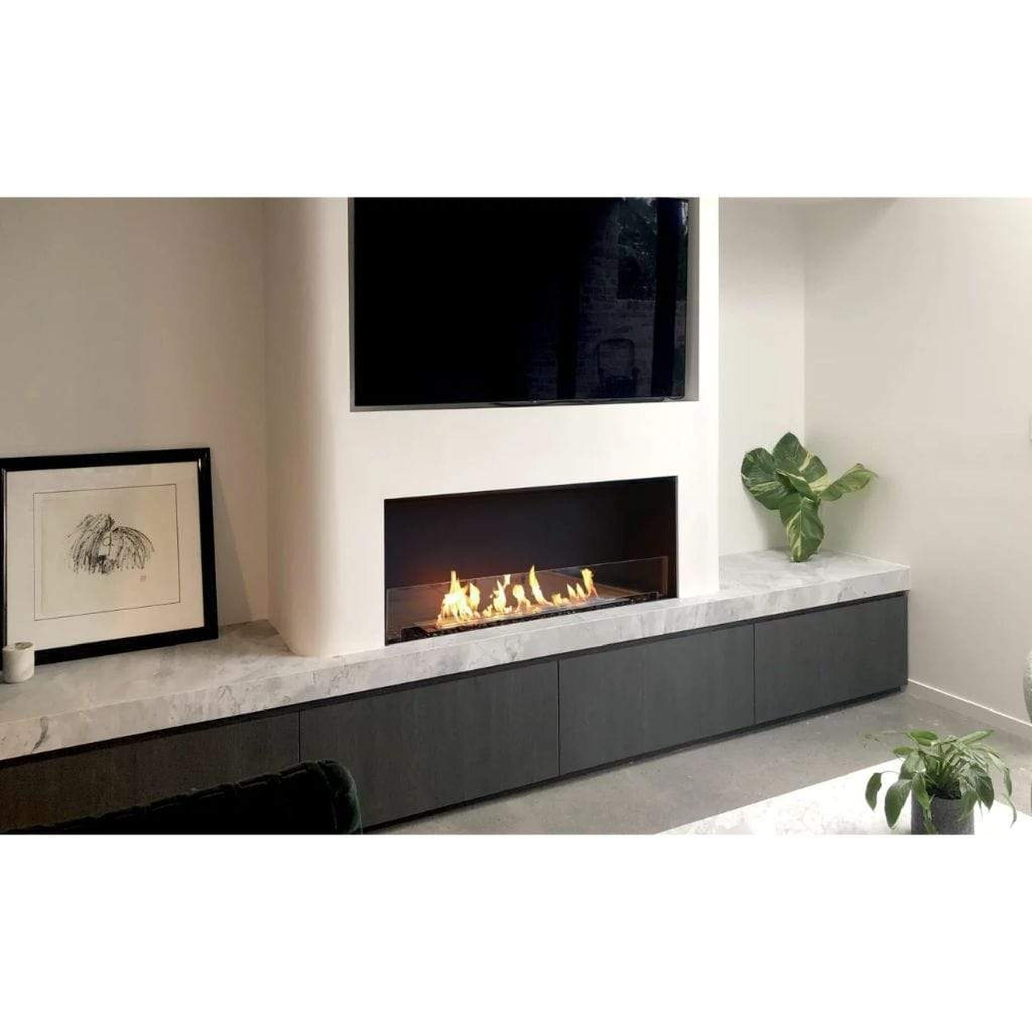 EcoSmart Fire Flex 18SS 22" Black Single Sided Ethanol Fireplace Insert with Clean-Burning Stainless Steel Burner by Mad Design Group