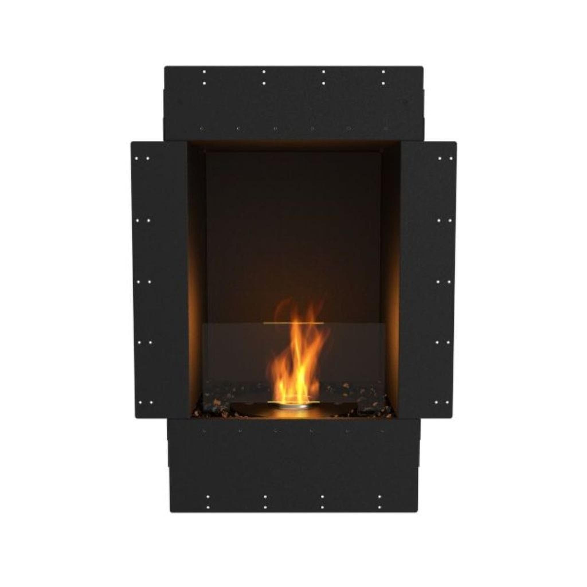 EcoSmart Fire Flex 18SS 22" Black Single Sided Ethanol Fireplace Insert with Clean-Burning Stainless Steel Burner by Mad Design Group