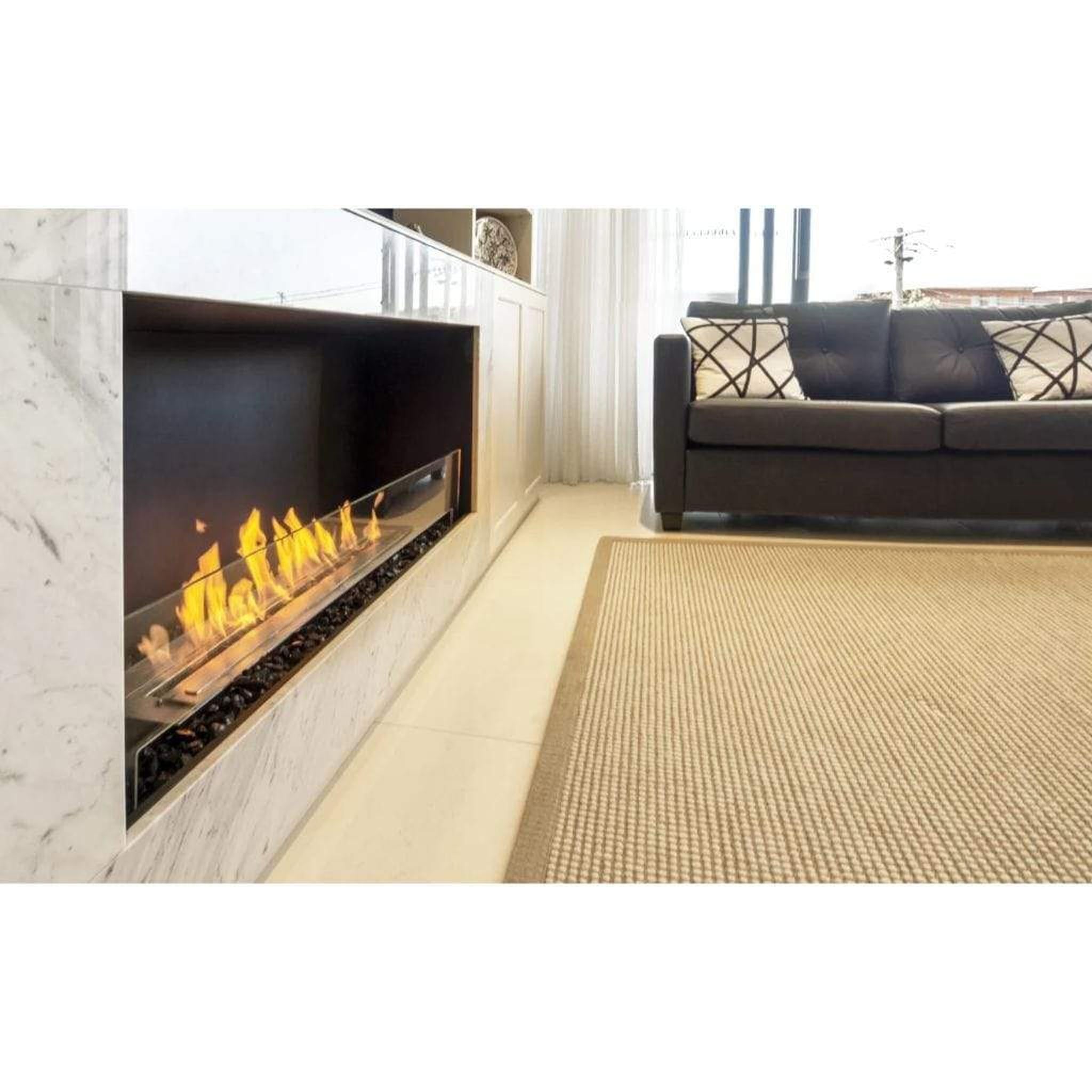 EcoSmart Fire Flex 18SS 22" Black Single Sided Ethanol Fireplace Insert with Clean-Burning Stainless Steel Burner by Mad Design Group