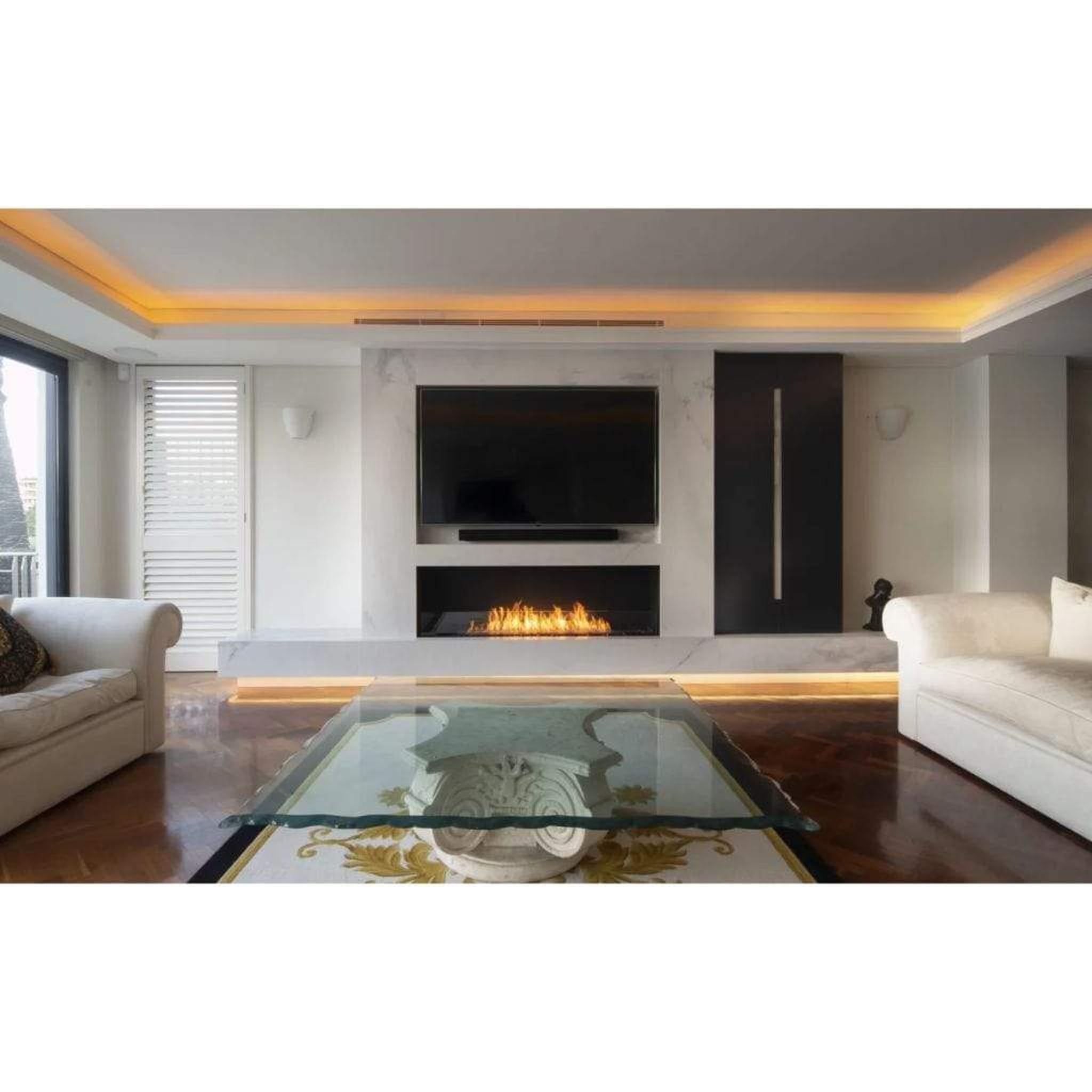 EcoSmart Fire Flex 18SS 22" Black Single Sided Ethanol Fireplace Insert with Clean-Burning Stainless Steel Burner by Mad Design Group