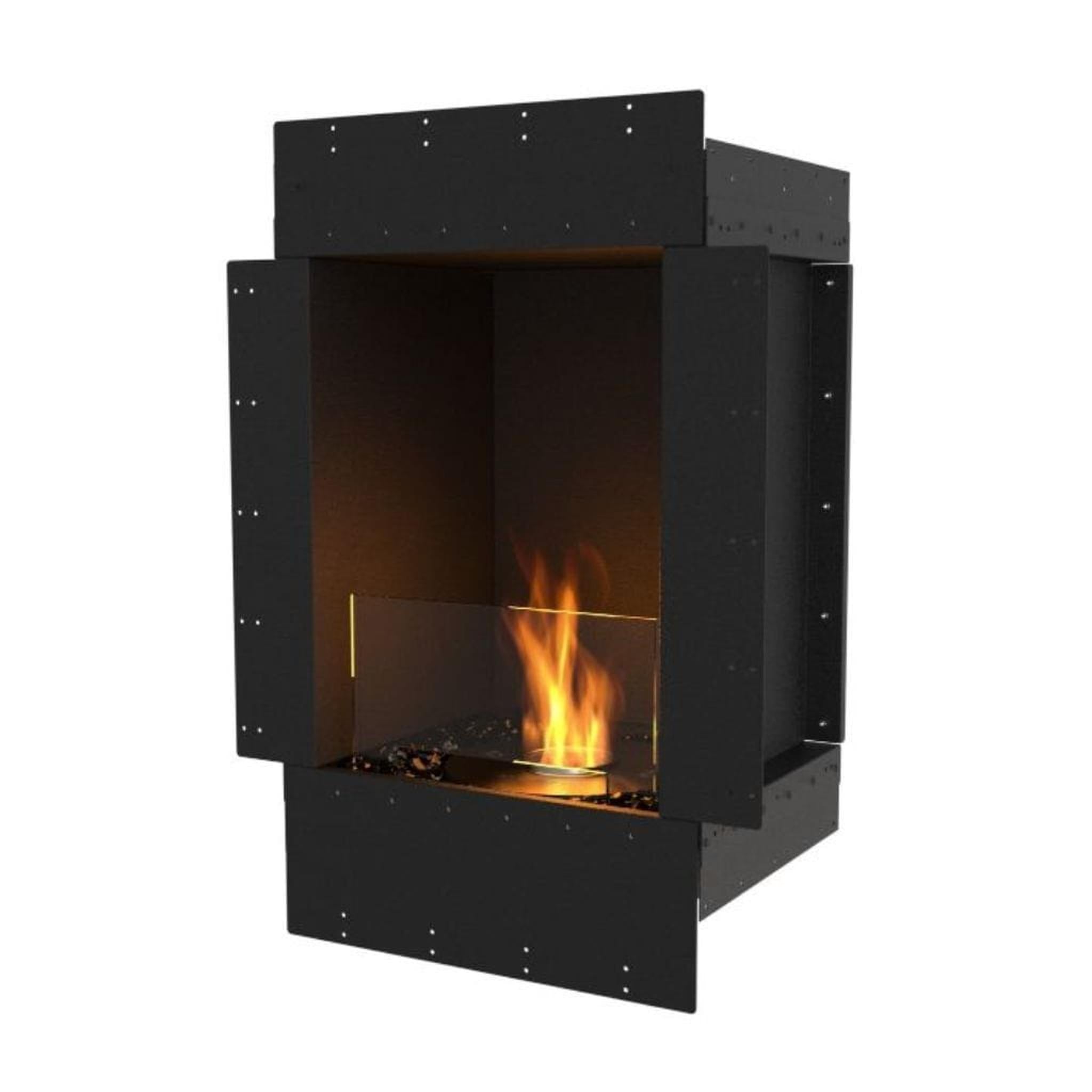 EcoSmart Fire Flex 18SS 22" Black Single Sided Ethanol Fireplace Insert with Clean-Burning Stainless Steel Burner by Mad Design Group