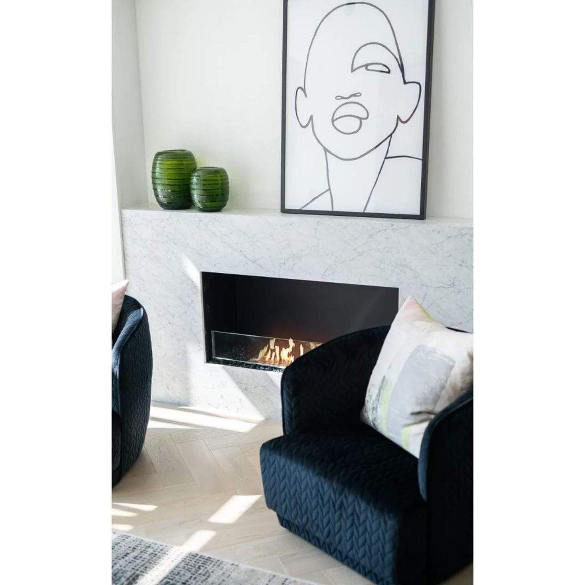 EcoSmart Fire Flex 18SS 22" Black Single Sided Ethanol Fireplace Insert with Clean-Burning Stainless Steel Burner by Mad Design Group