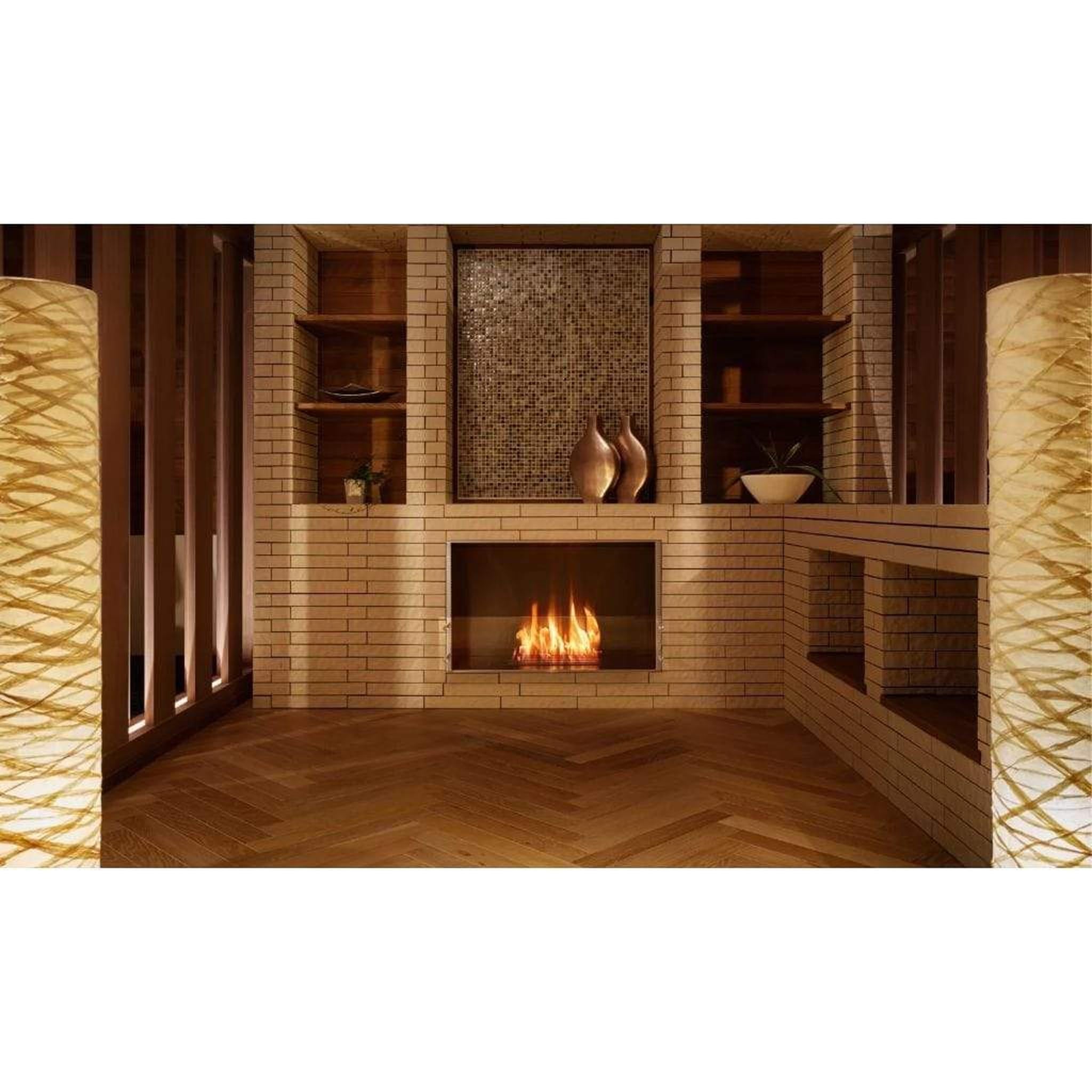 EcoSmart Fire Flex 32SS 39" Black Single Sided Ethanol Fireplace Insert with Clean-Burning Stainless Steel Burner by Mad Design Group