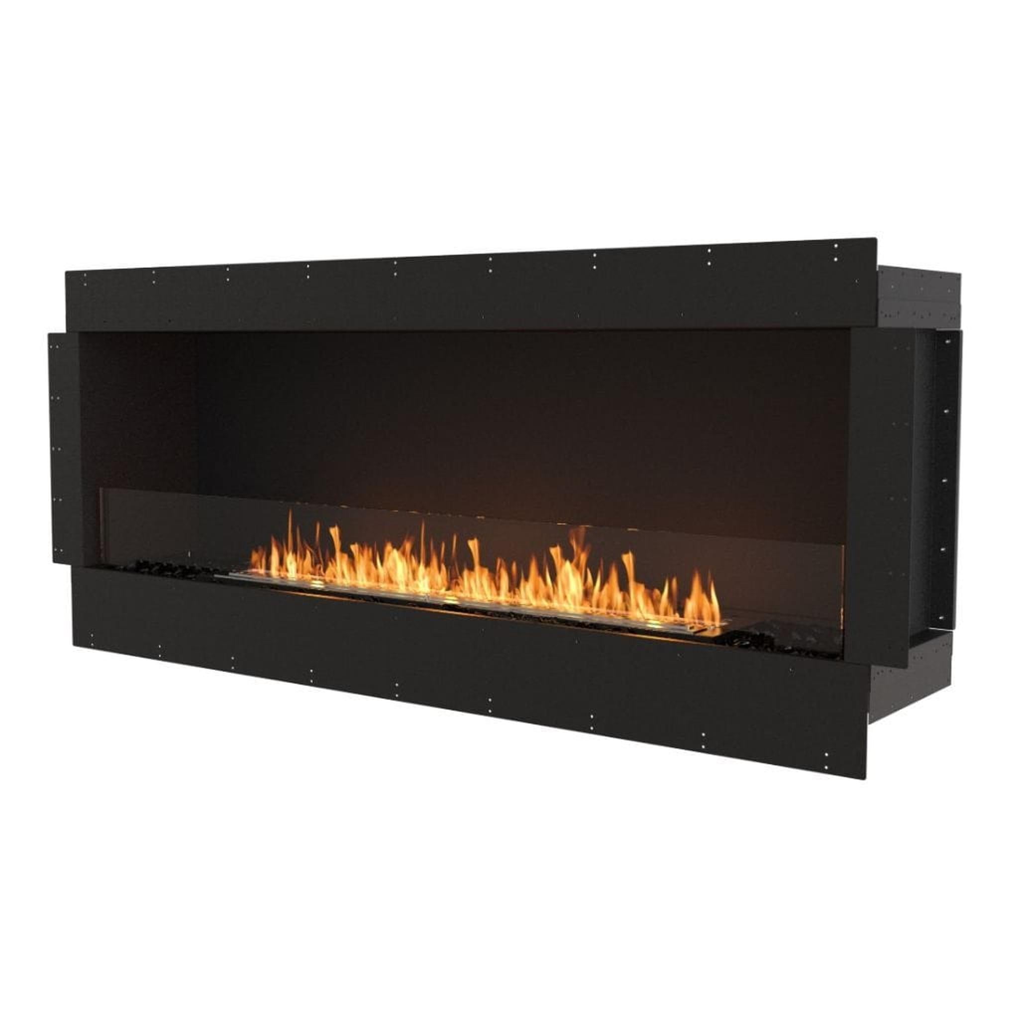 EcoSmart Fire Flex 68SS Black 76" Single Sided Ethanol Fireplace Insert with Stainless Steel Burner by Mad Design Group